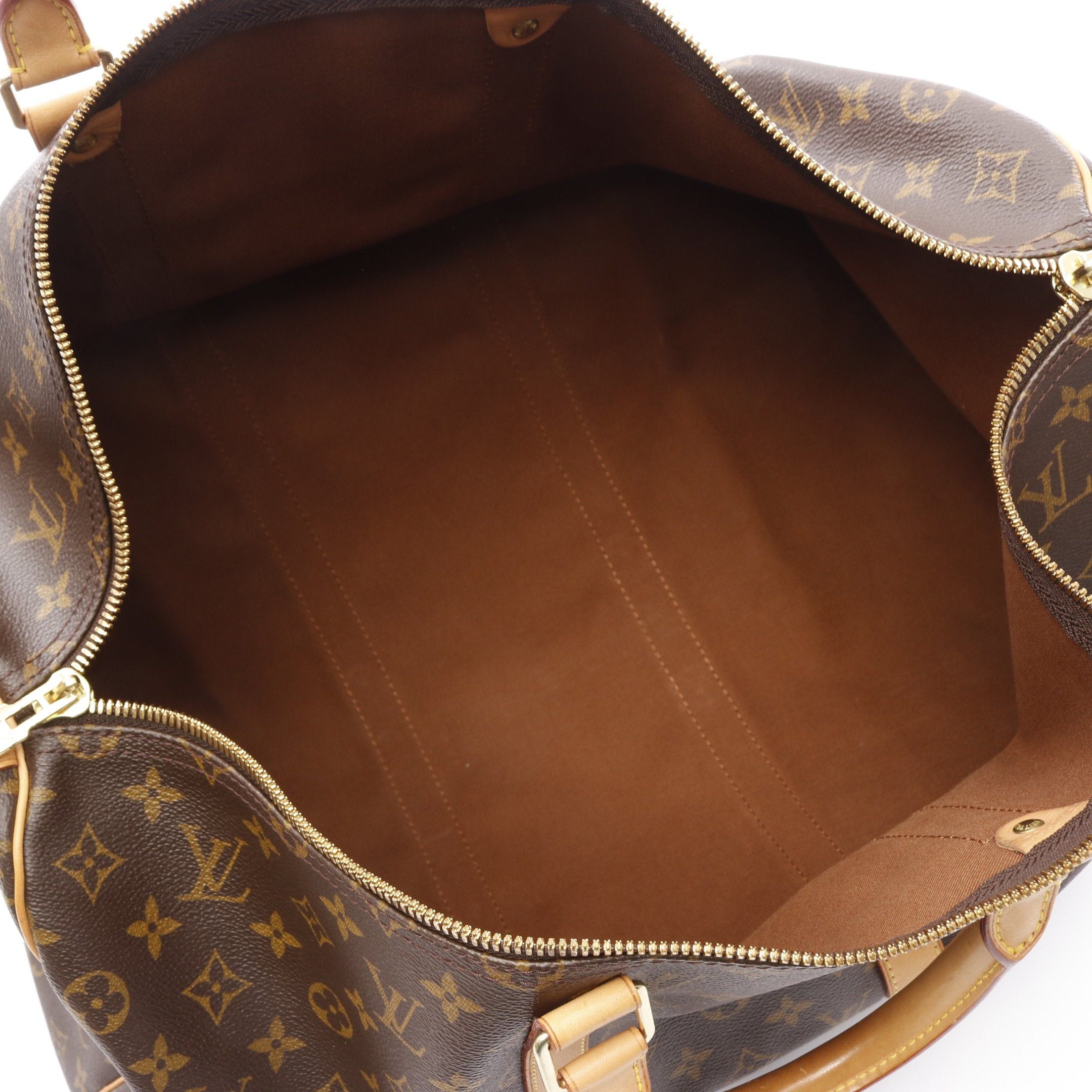 Louis Vuitton Louis Vuitton Keepall 50 Monogram Boston Bag Leather Brown Size ONE SIZE - 3 Thumbnail