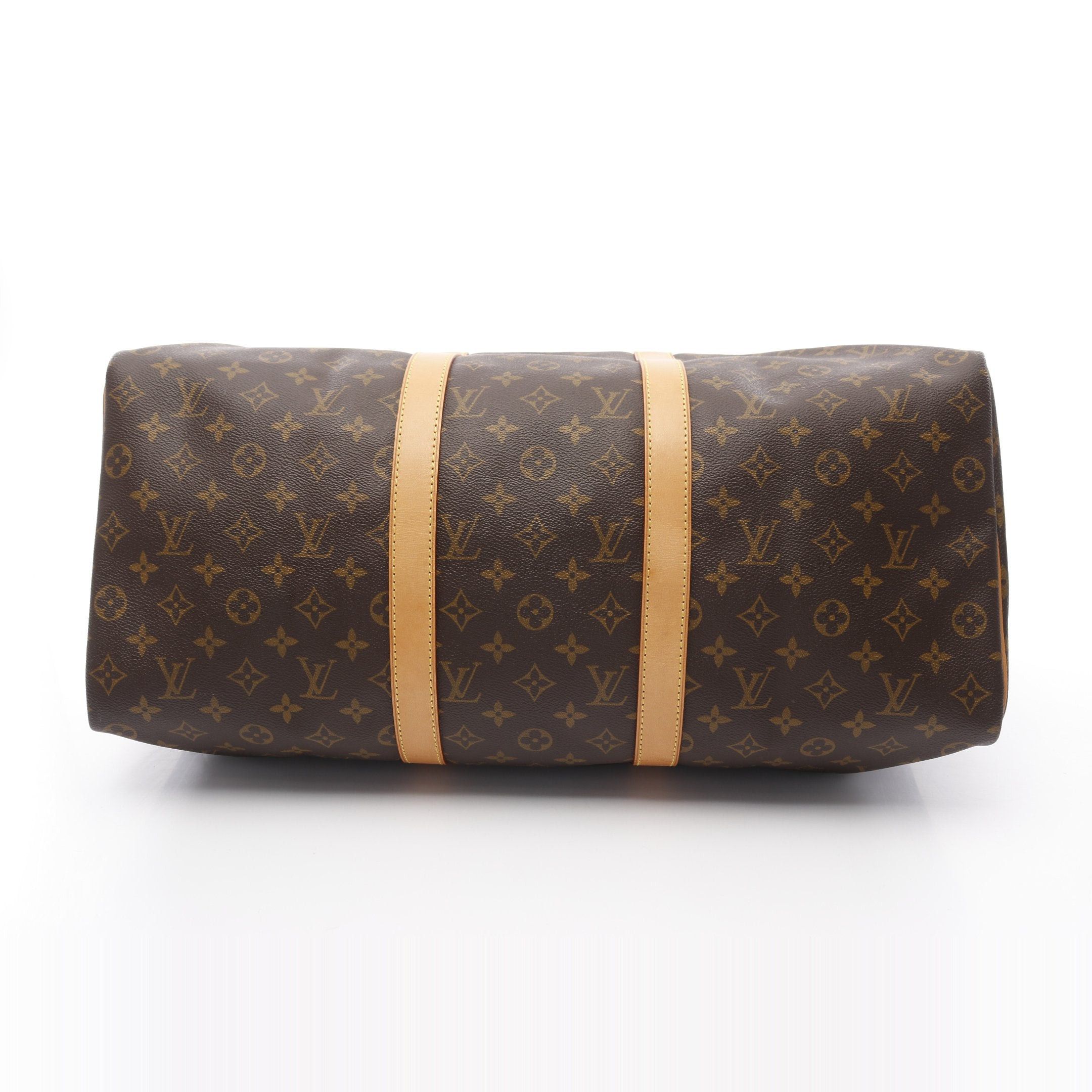 Louis Vuitton Louis Vuitton Keepall 50 Monogram Boston Bag Leather Brown Size ONE SIZE - 10 Thumbnail