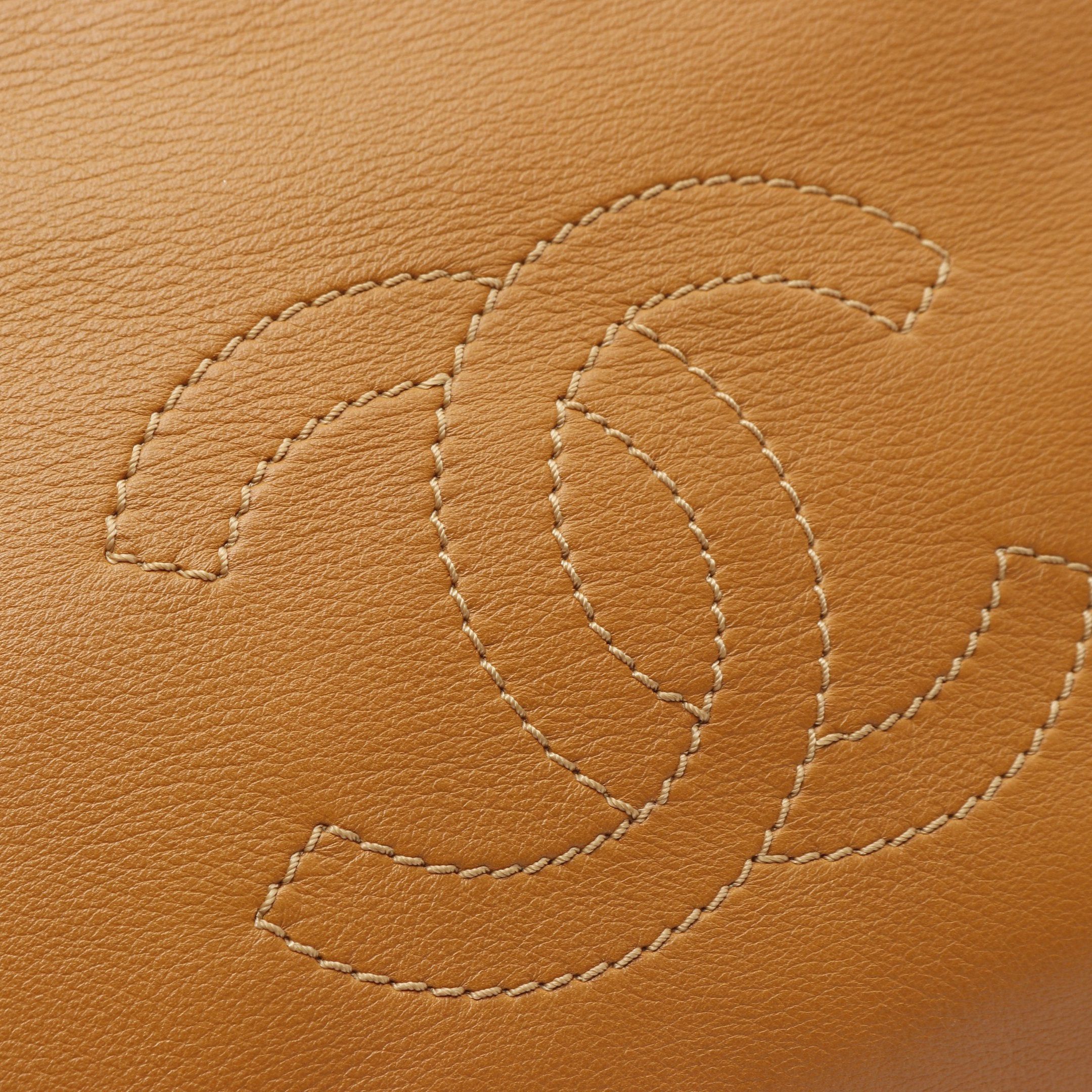 Chanel Chanel Coco Mark Boston Bag Leather Light Brown Silver Hardware Size ONE SIZE - 11 Thumbnail
