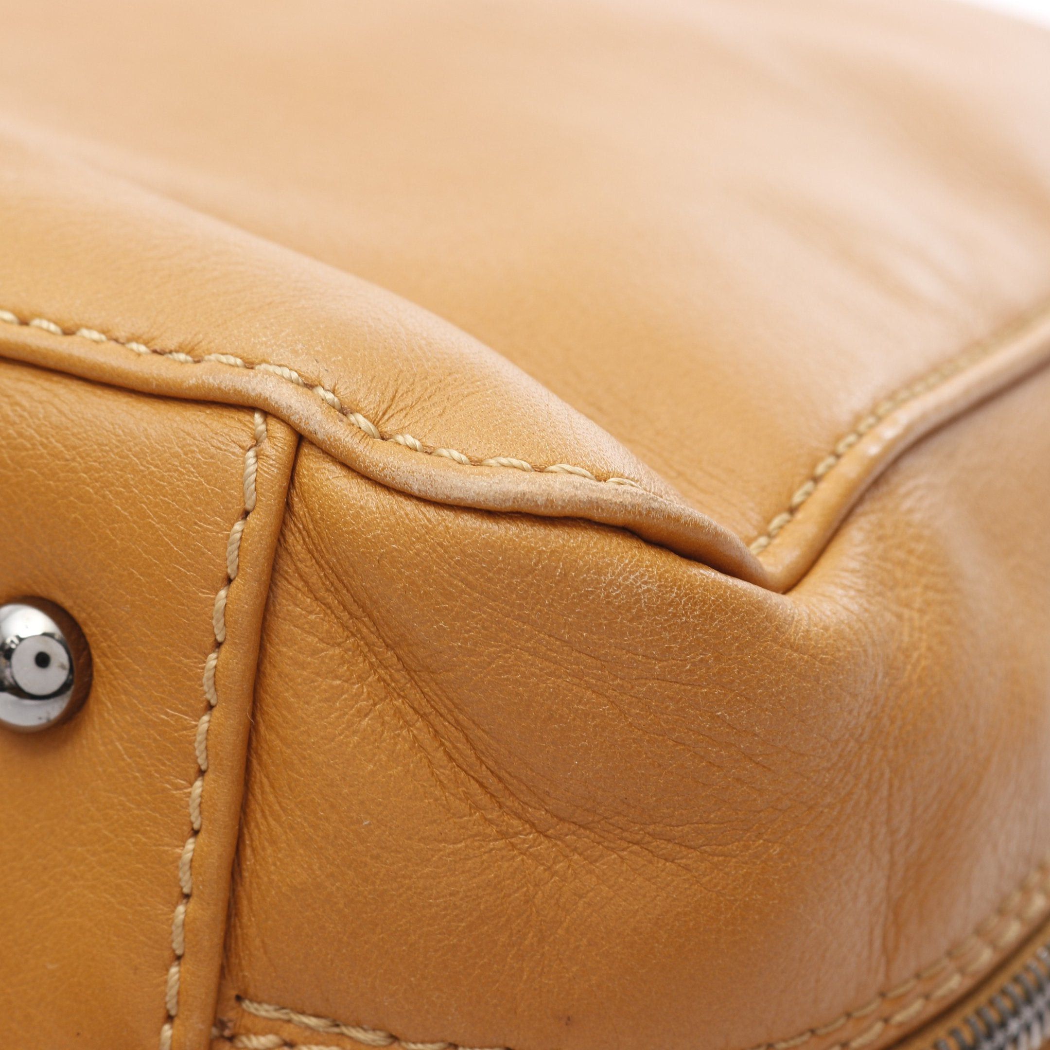 Chanel Chanel Coco Mark Boston Bag Leather Light Brown Silver Hardware Size ONE SIZE - 12 Thumbnail