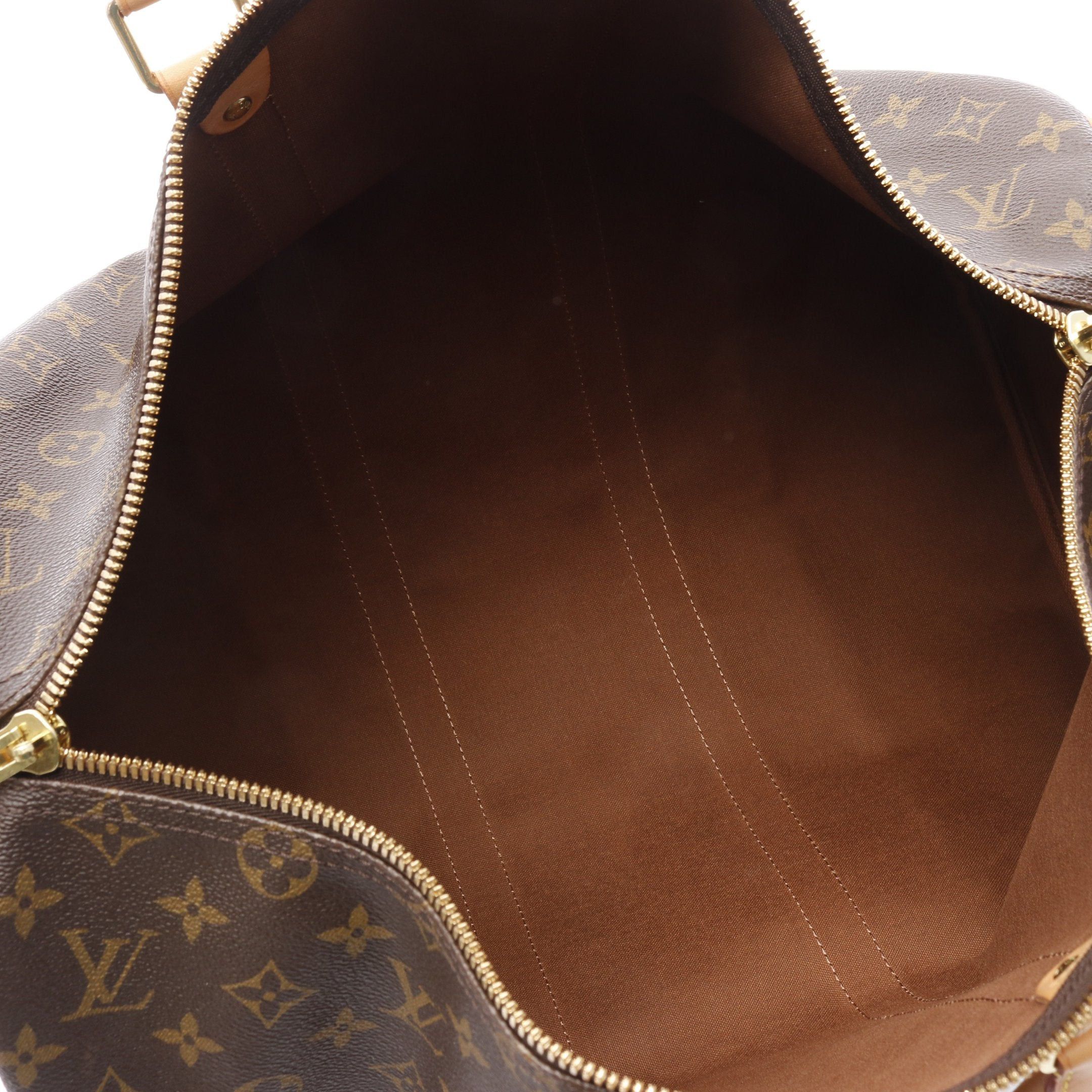 Louis Vuitton Louis Vuitton Keepall 45 Monogram Boston Bag Leather Brown Size ONE SIZE - 3 Thumbnail