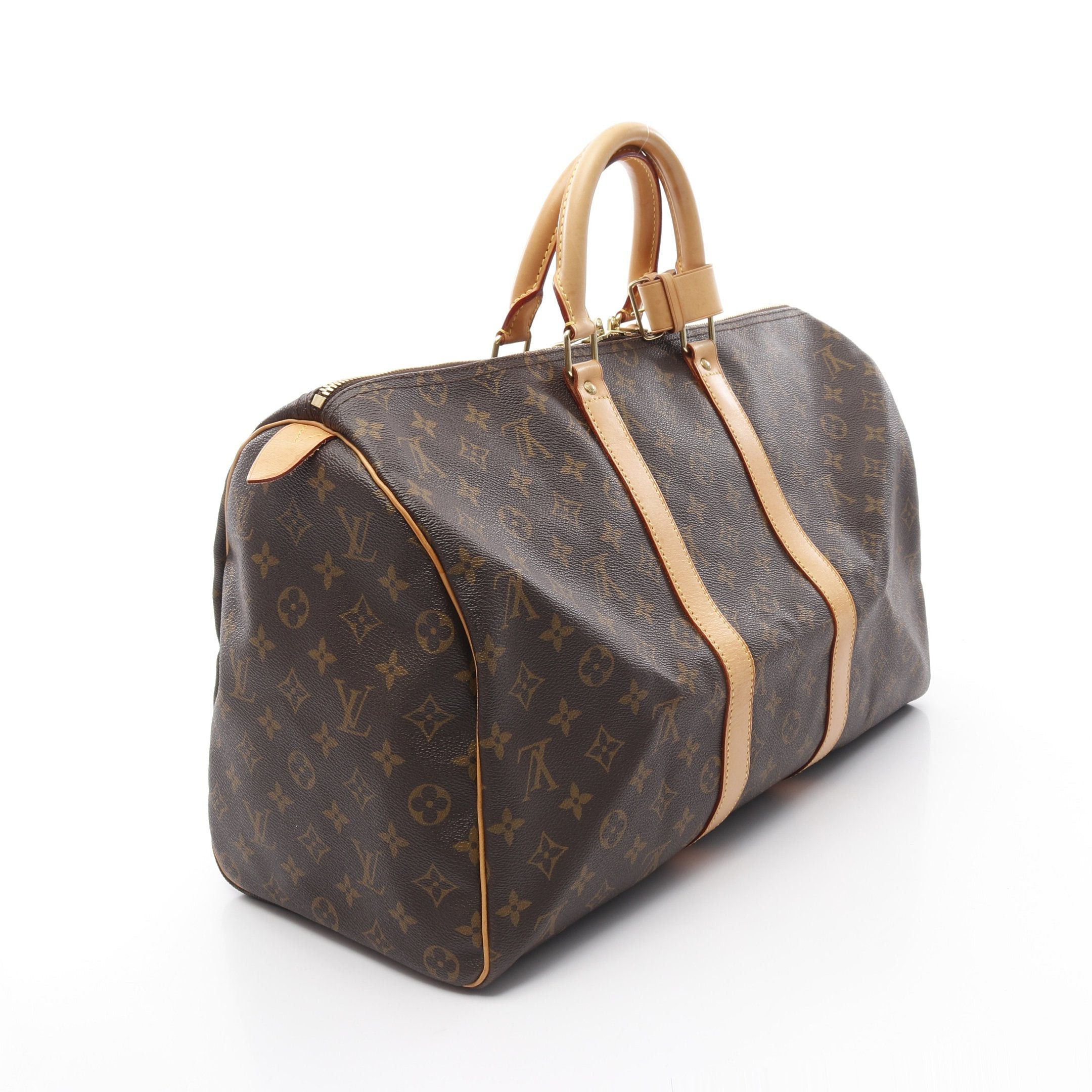 Louis Vuitton Louis Vuitton Keepall 45 Monogram Boston Bag Leather Brown Size ONE SIZE - 2 Thumbnail