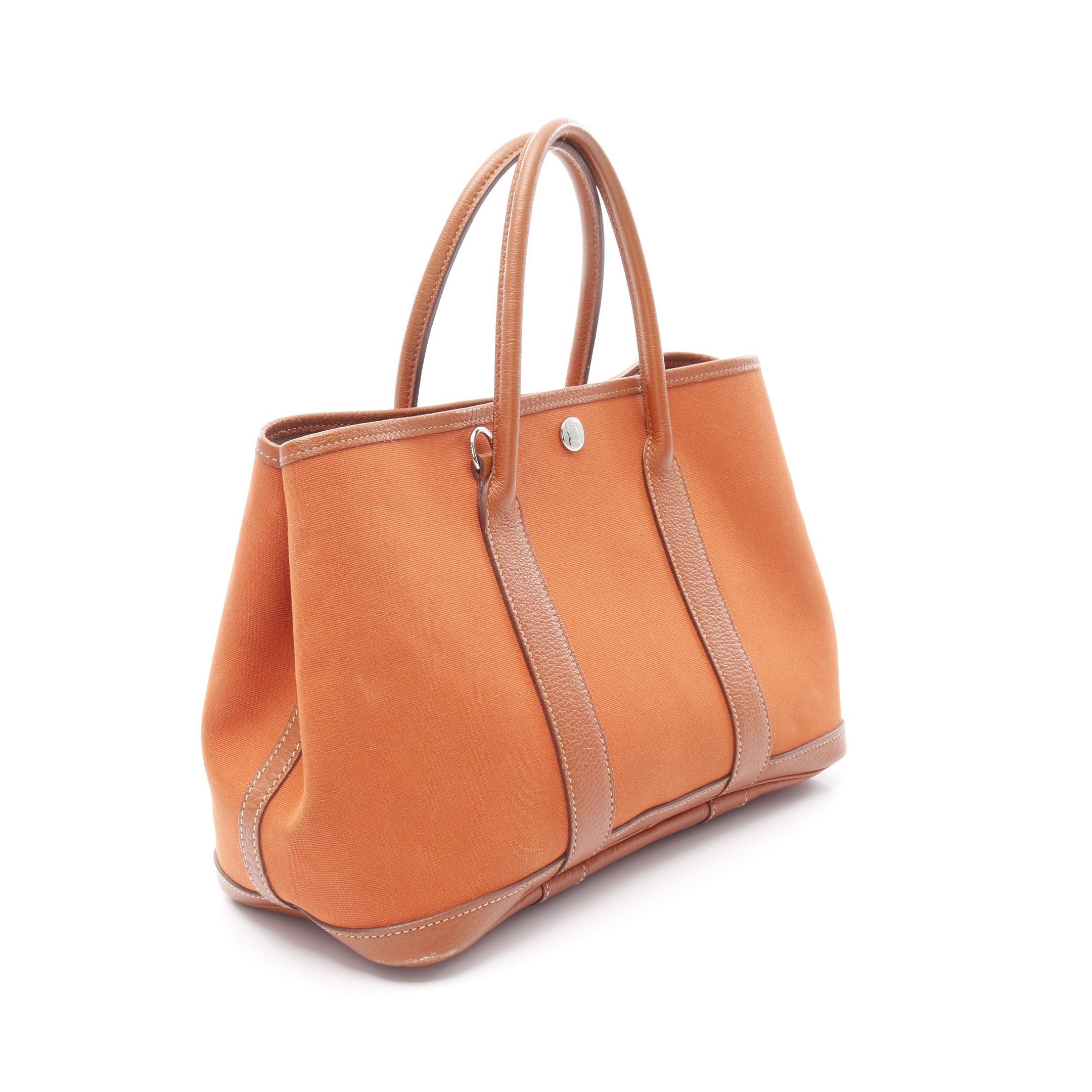 Hermes Hermes Garden Party Tpm Potiron Handbag Tote Bag Toile Officier Leather Orange Silver Hardware □I Stamp (Manufactured Around 2005) Size ONE SIZE - 2 Thumbnail