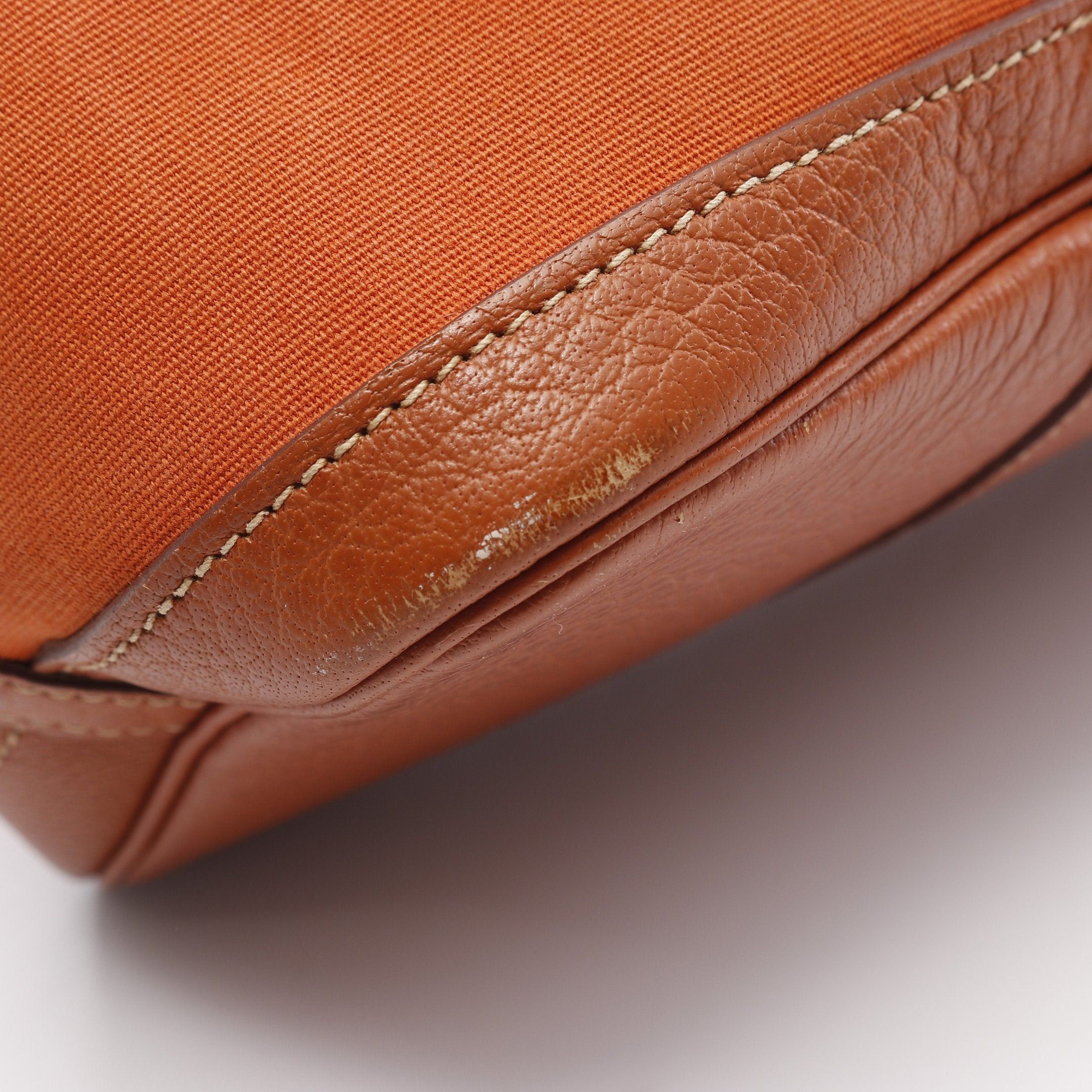 Hermes Hermes Garden Party Tpm Potiron Handbag Tote Bag Toile Officier Leather Orange Silver Hardware □I Stamp (Manufactured Around 2005) Size ONE SIZE - 6 Thumbnail