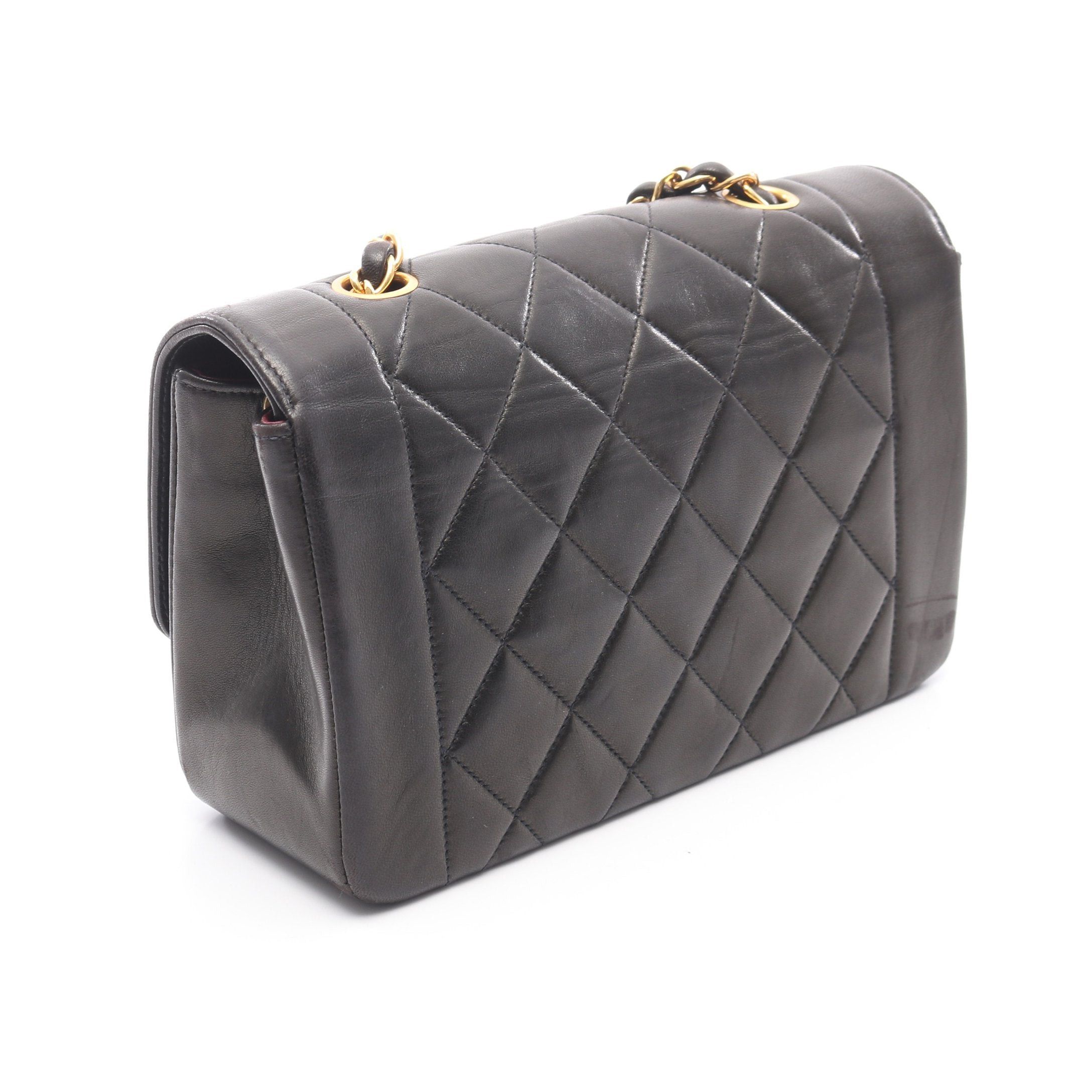 Chanel Chanel Matelasse Diana Flap Chain Shoulder Bag Lambskin Black Gold Hardware Size ONE SIZE - 2 Thumbnail