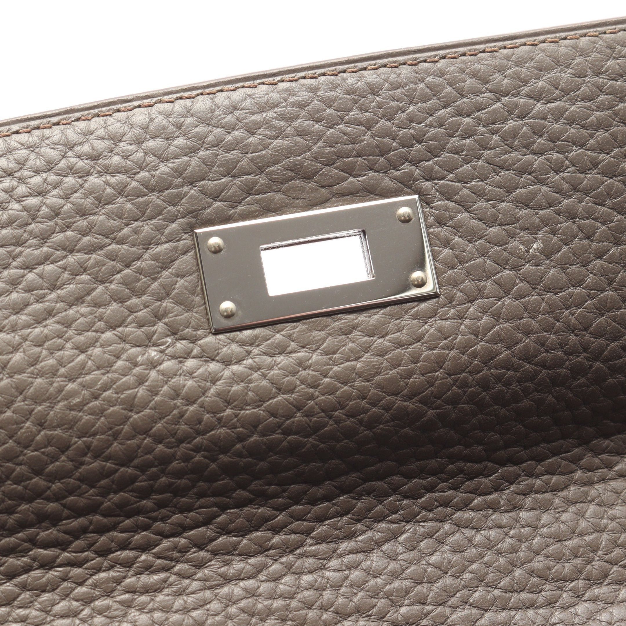 Hermes Hermes Kelly35 Ethane Handbag Clemence Leather Gray Brown Silver Hardware Inner Stitch Stamp Size ONE SIZE - 8 Thumbnail