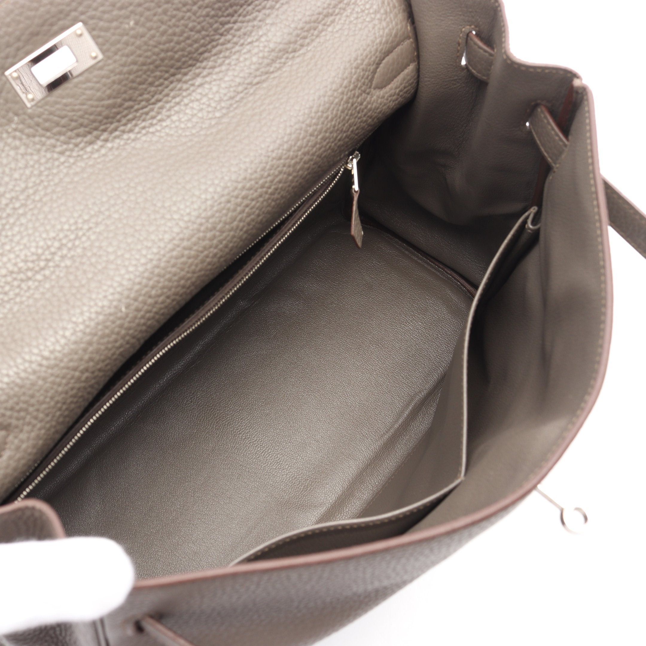 Hermes Hermes Kelly35 Ethane Handbag Clemence Leather Gray Brown Silver Hardware Inner Stitch Stamp Size ONE SIZE - 3 Thumbnail