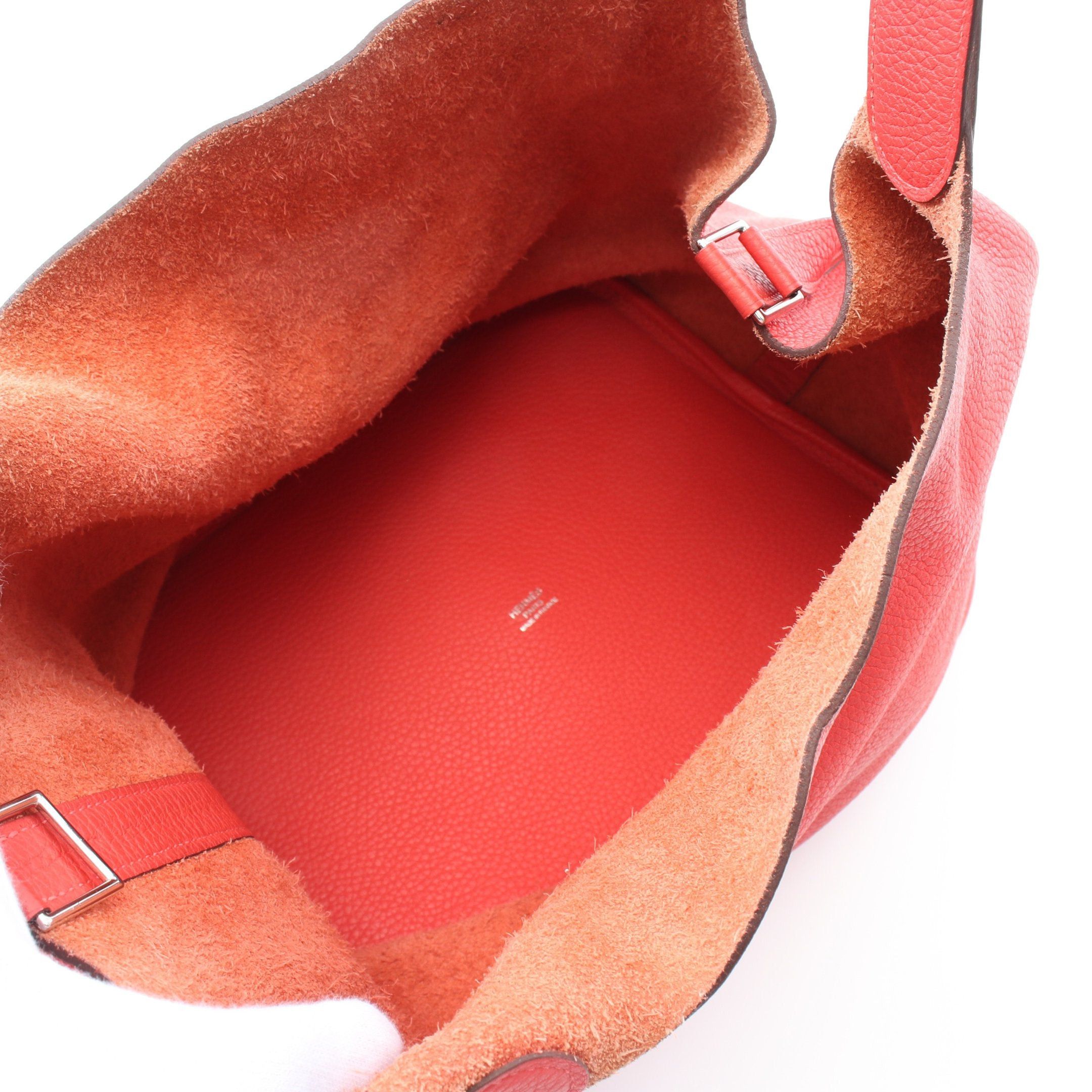Hermes Hermes Picotin Lock Gm Rouge Pivoine Handbag Clemence Leather Pink Red Silver Hardware T Stamp Size ONE SIZE - 3 Thumbnail