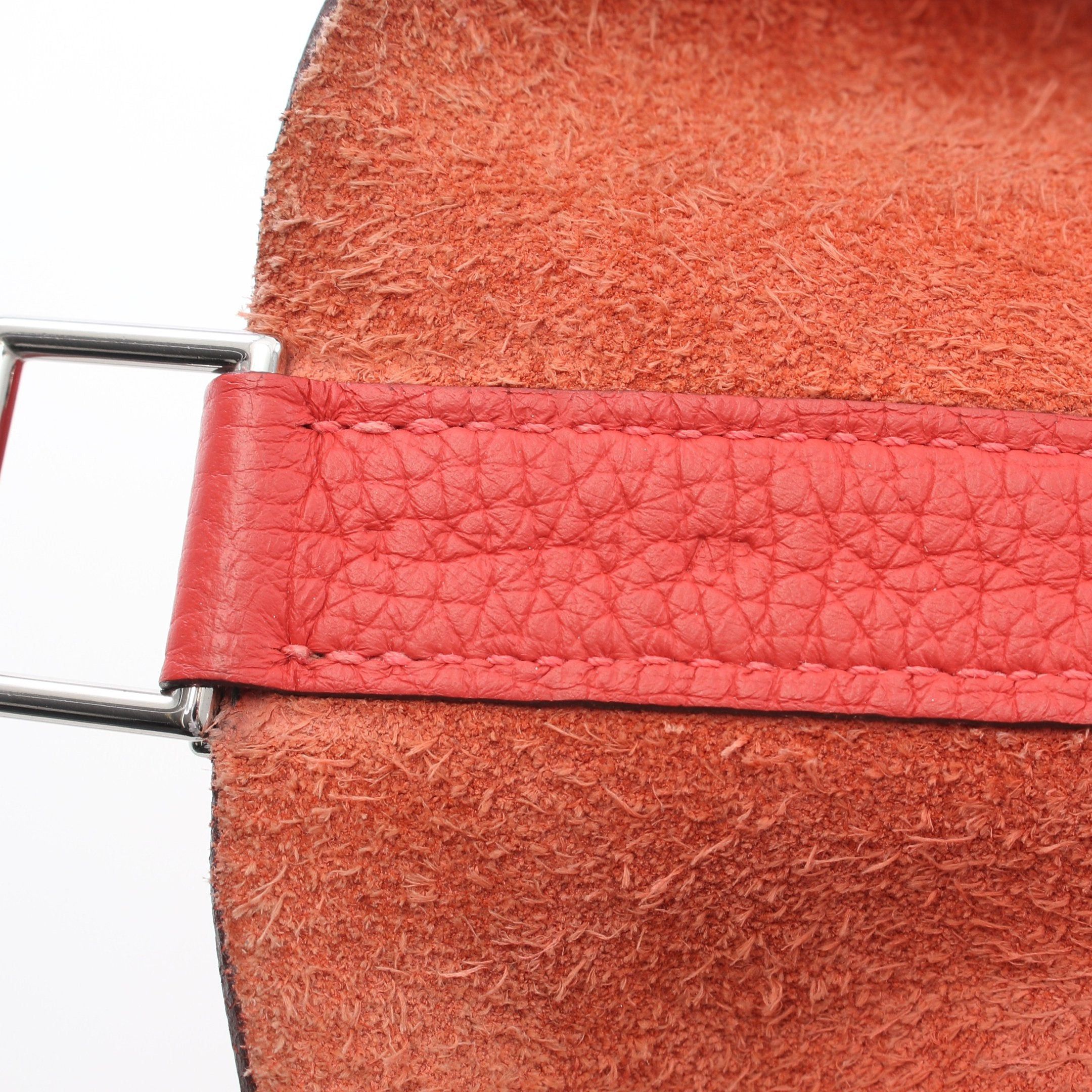 Hermes Hermes Picotin Lock Gm Rouge Pivoine Handbag Clemence Leather Pink Red Silver Hardware T Stamp Size ONE SIZE - 5 Thumbnail
