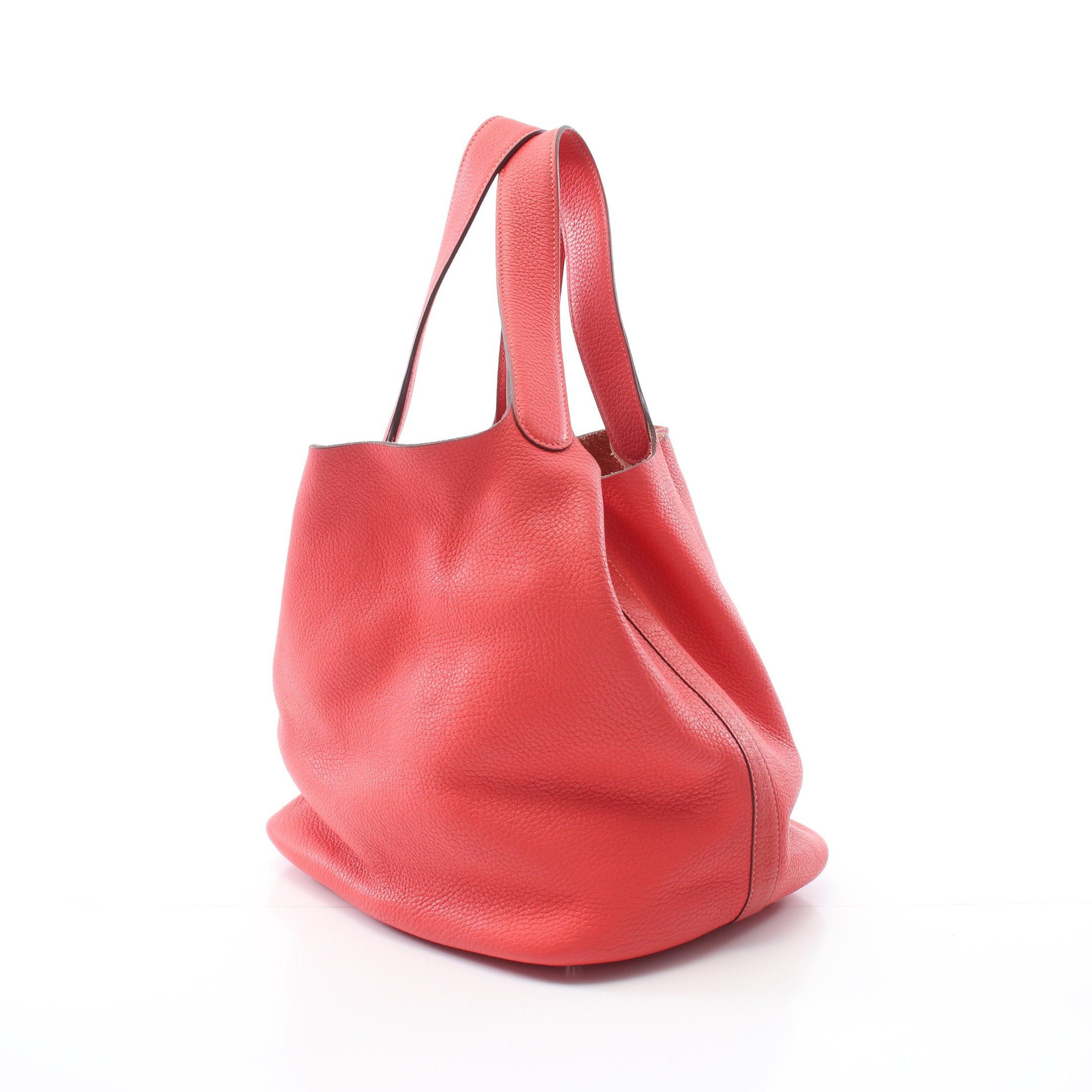 Hermes Hermes Picotin Lock Gm Rouge Pivoine Handbag Clemence Leather Pink Red Silver Hardware T Stamp Size ONE SIZE - 2 Thumbnail