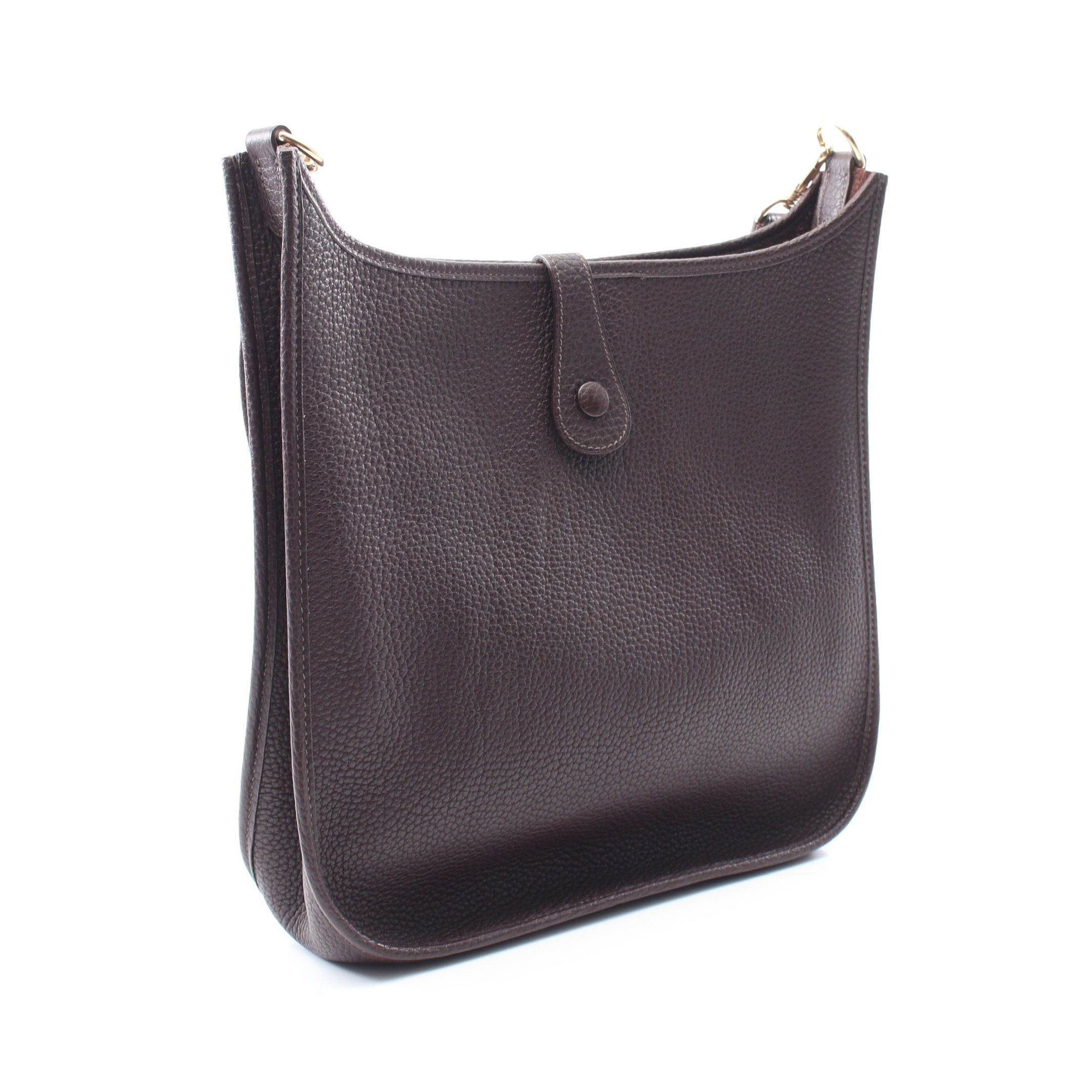 Hermes Hermes Evelyn One Ann Gm Havana Shoulder Bag Fjord Leather Dark Brown Gold Hardware □B Stamp (Manufactured Around 1998) Size ONE SIZE - 2 Thumbnail