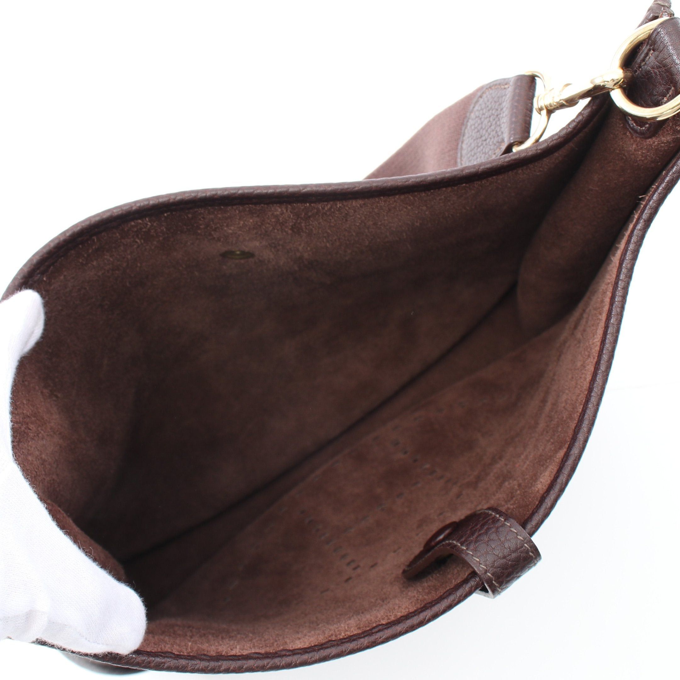 Hermes Hermes Evelyn One Ann Gm Havana Shoulder Bag Fjord Leather Dark Brown Gold Hardware □B Stamp (Manufactured Around 1998) Size ONE SIZE - 3 Thumbnail
