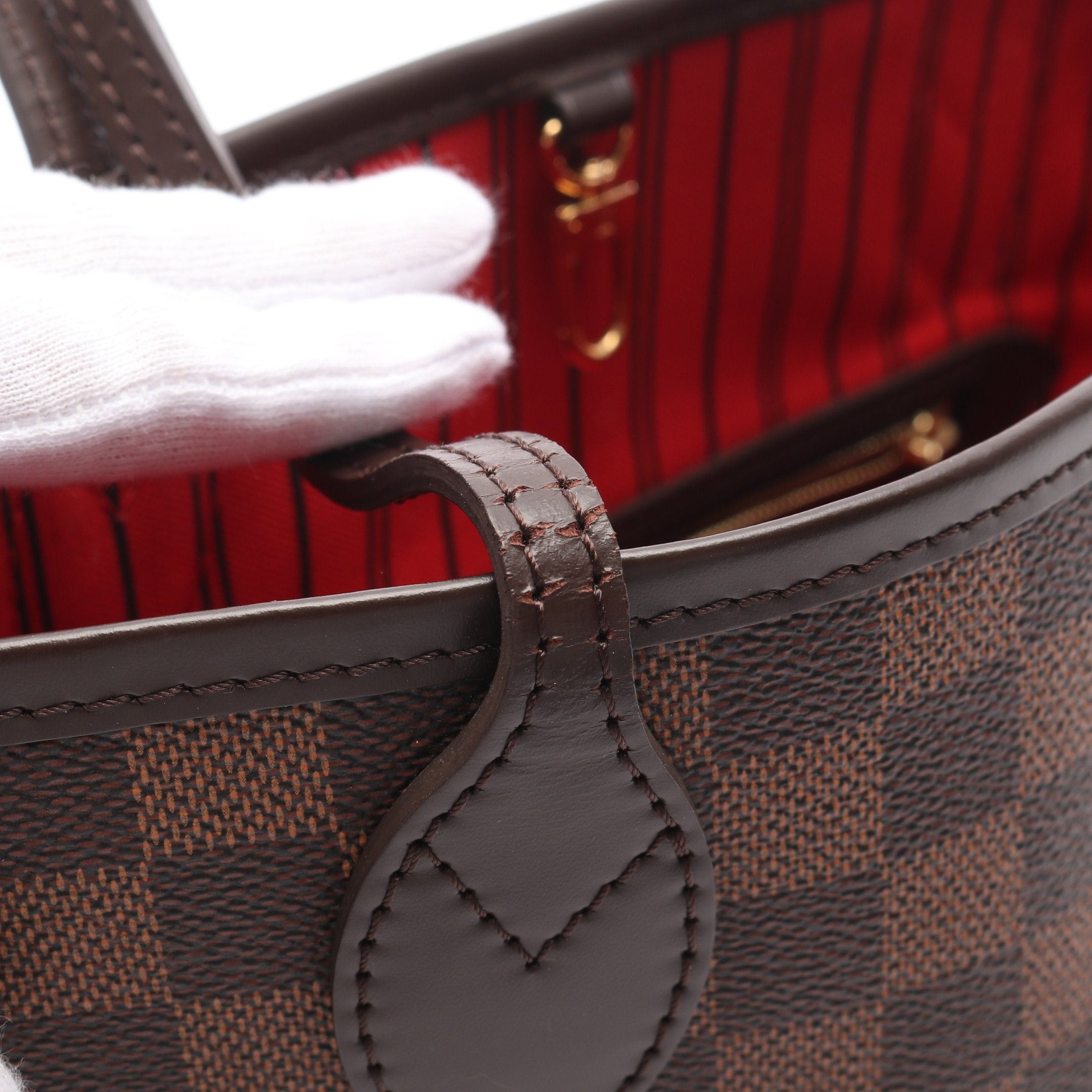 Louis Vuitton Louis Vuitton Neverfull Pm Damier Ebene Handbag Tote Bag Leather Brown Size ONE SIZE - 7 Thumbnail
