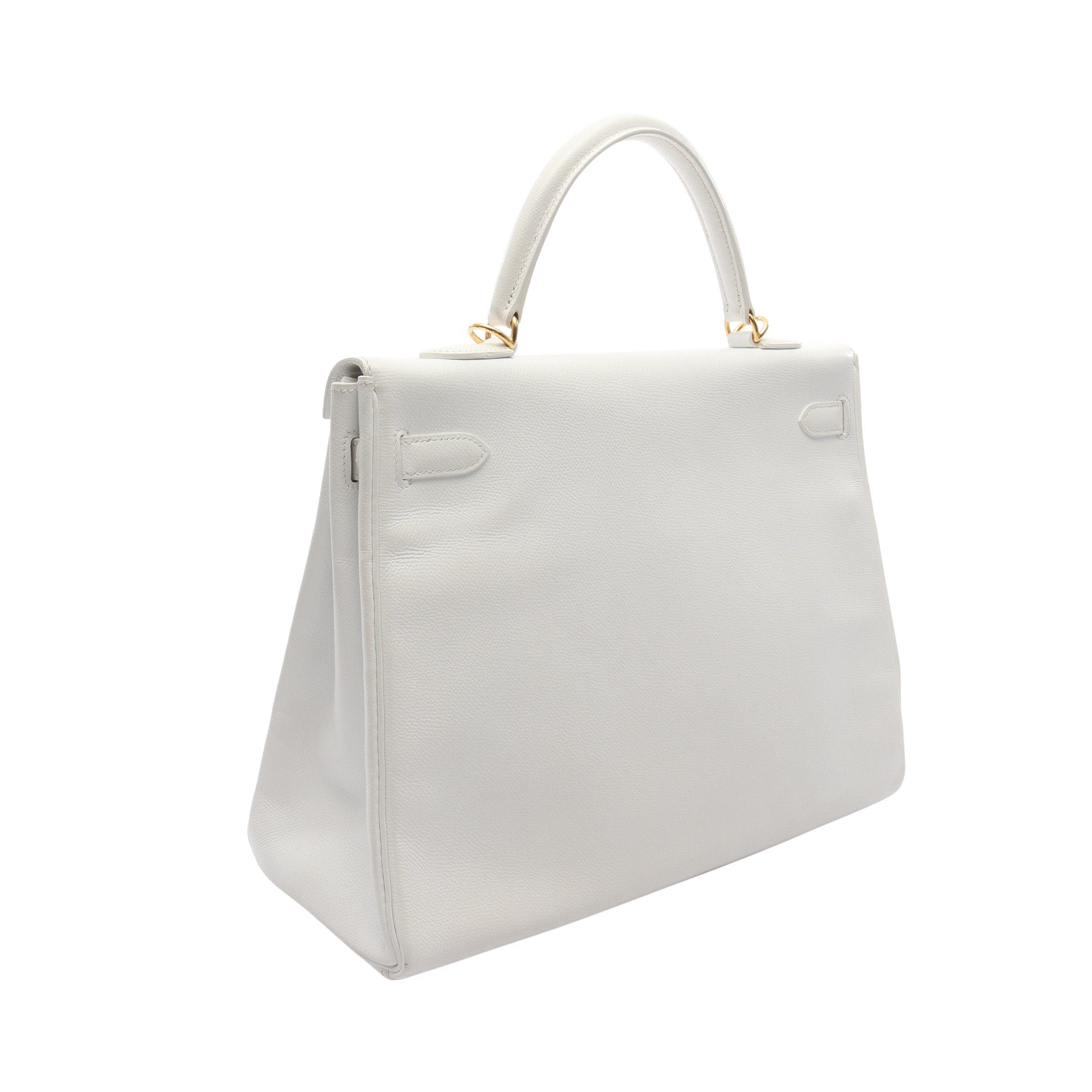 Hermes Hermes Kelly35 Handbag Veau Epsom White Gold Hardware Inner Stitch □I Stamp (Manufactured Around 2005) Size ONE SIZE - 2 Thumbnail