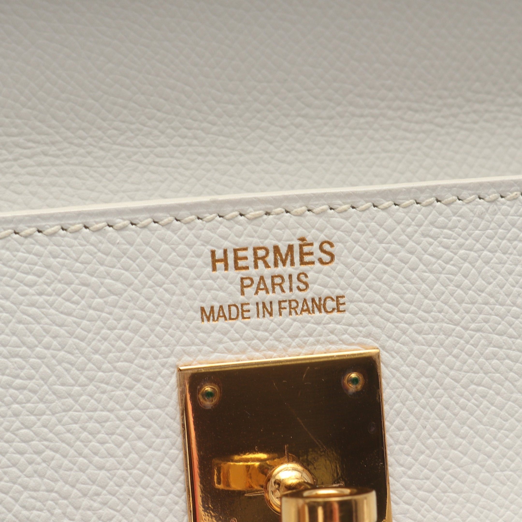 Hermes Hermes Kelly35 Handbag Veau Epsom White Gold Hardware Inner Stitch □I Stamp (Manufactured Around 2005) Size ONE SIZE - 4 Thumbnail