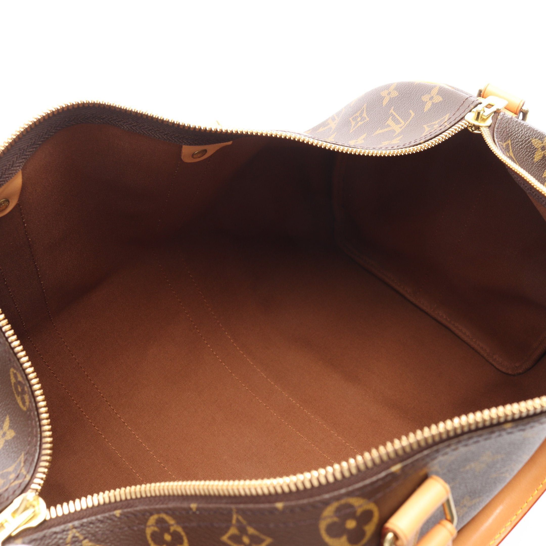 Louis Vuitton Louis Vuitton Keepall 45 Monogram Boston Bag Leather Brown Size ONE SIZE - 3 Thumbnail