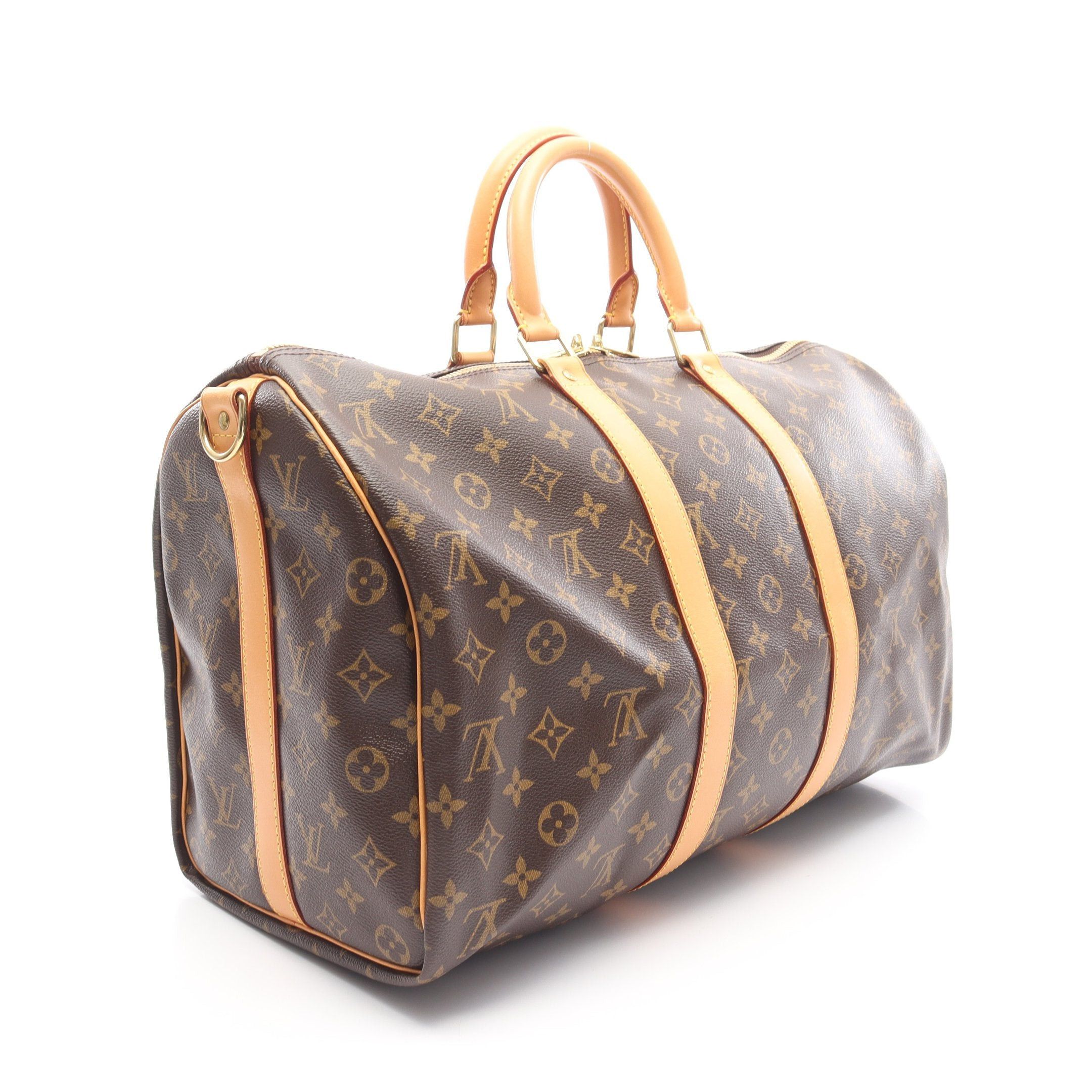 Louis Vuitton Louis Vuitton Keepall 45 Monogram Boston Bag Leather Brown Size ONE SIZE - 2 Thumbnail