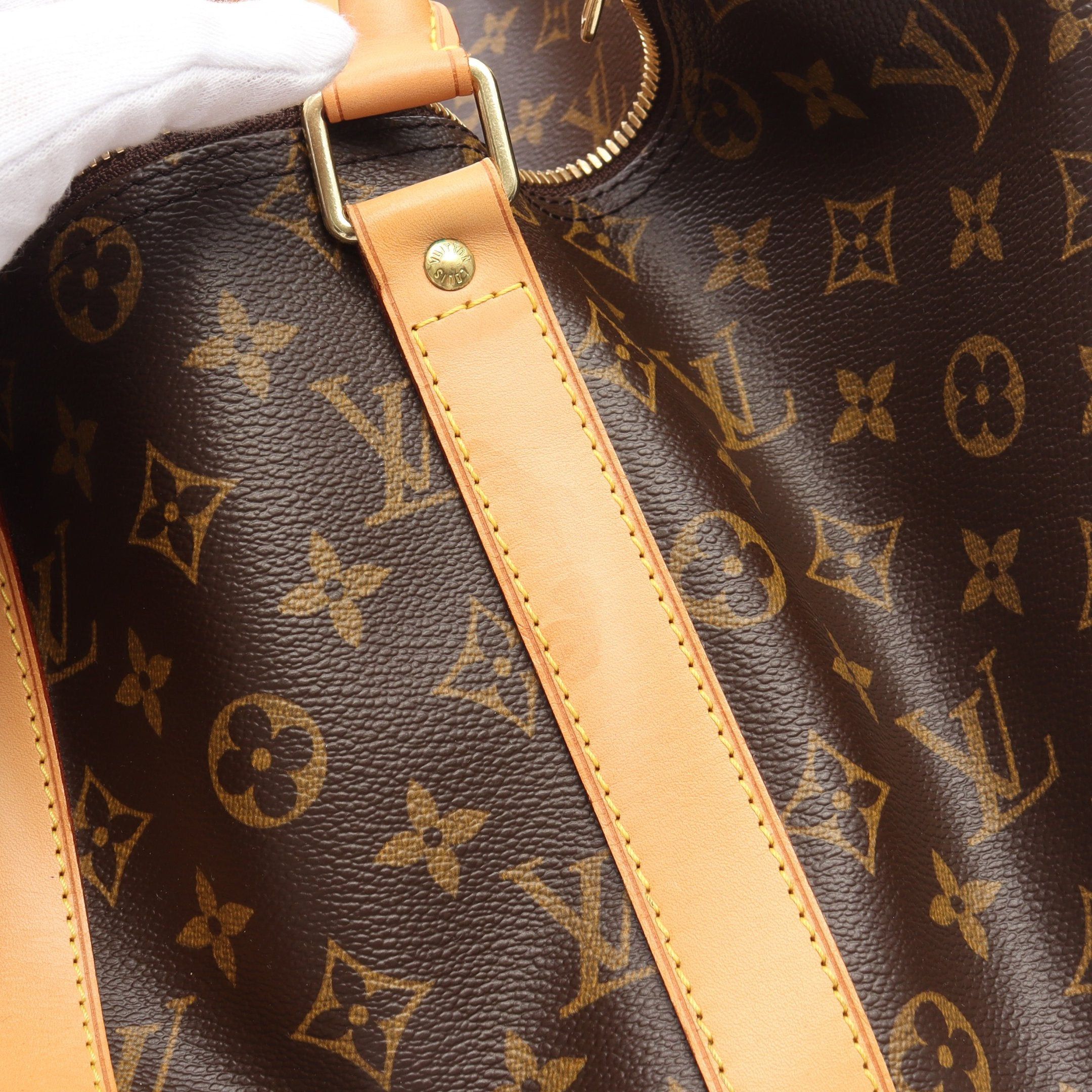 Louis Vuitton Louis Vuitton Keepall 45 Monogram Boston Bag Leather Brown Size ONE SIZE - 9 Thumbnail