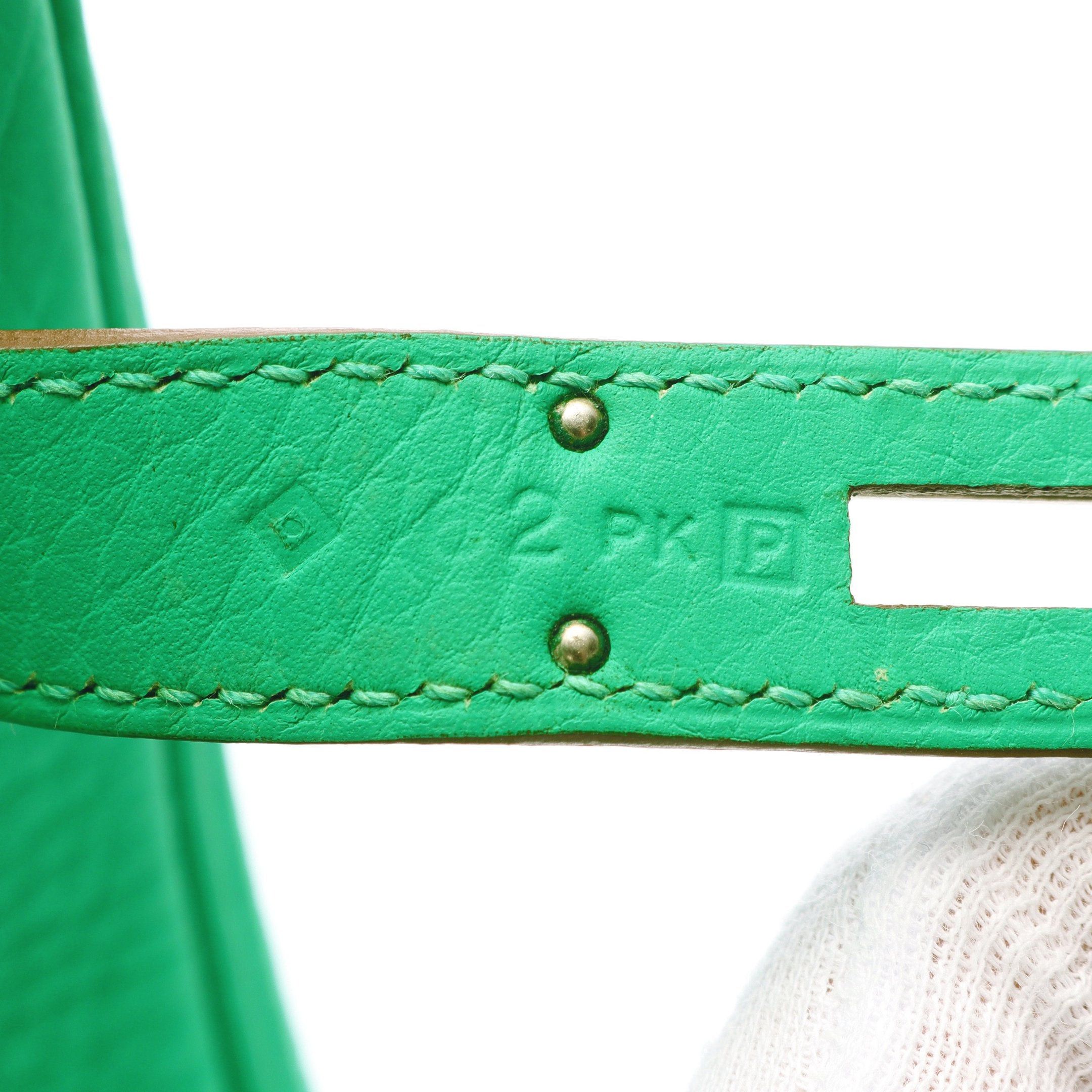 Hermes Hermes Birkin 35 Mint Handbag Clemence Leather Green Silver Hardware Stamp Size ONE SIZE - 5 Thumbnail