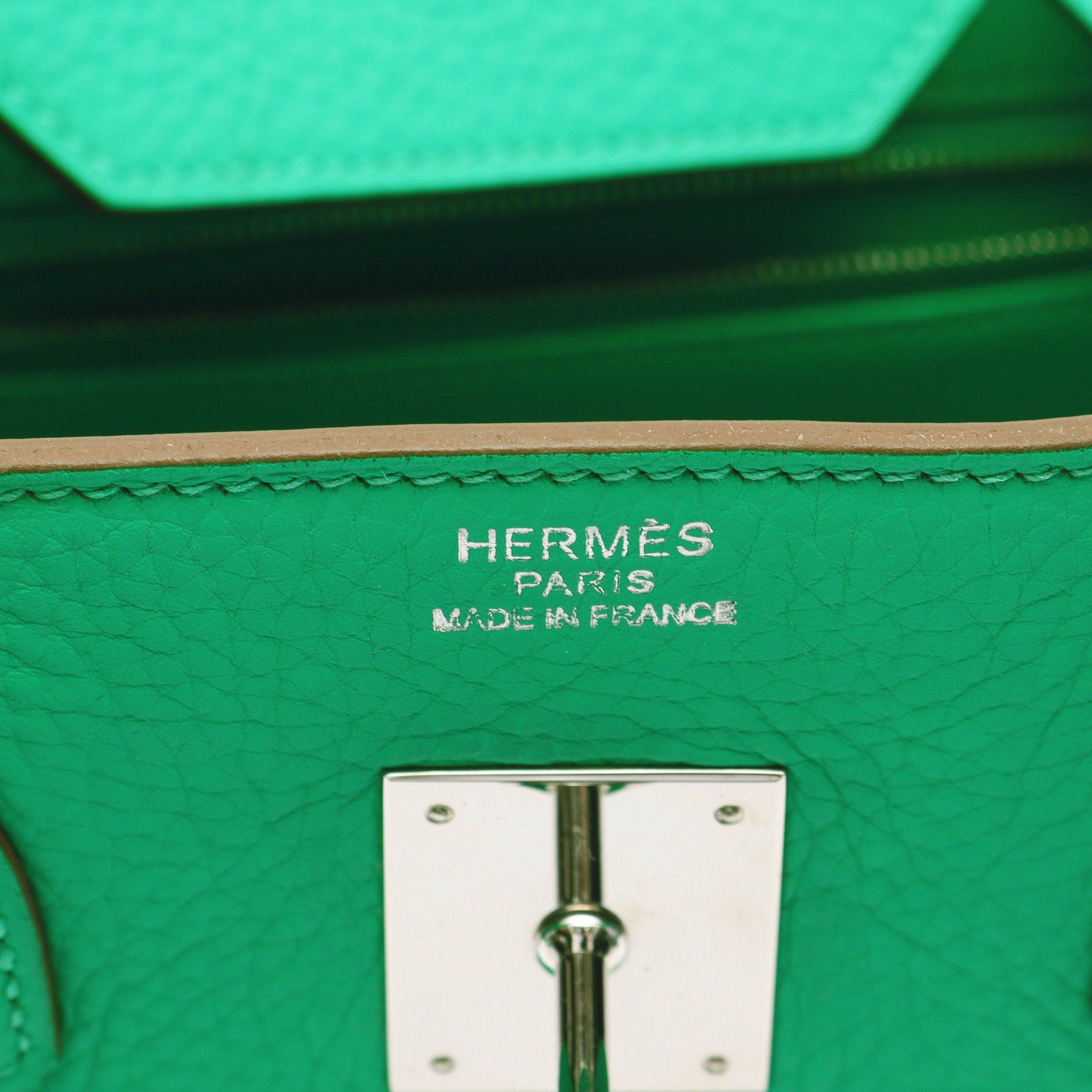 Hermes Hermes Birkin 35 Mint Handbag Clemence Leather Green Silver Hardware Stamp Size ONE SIZE - 4 Thumbnail