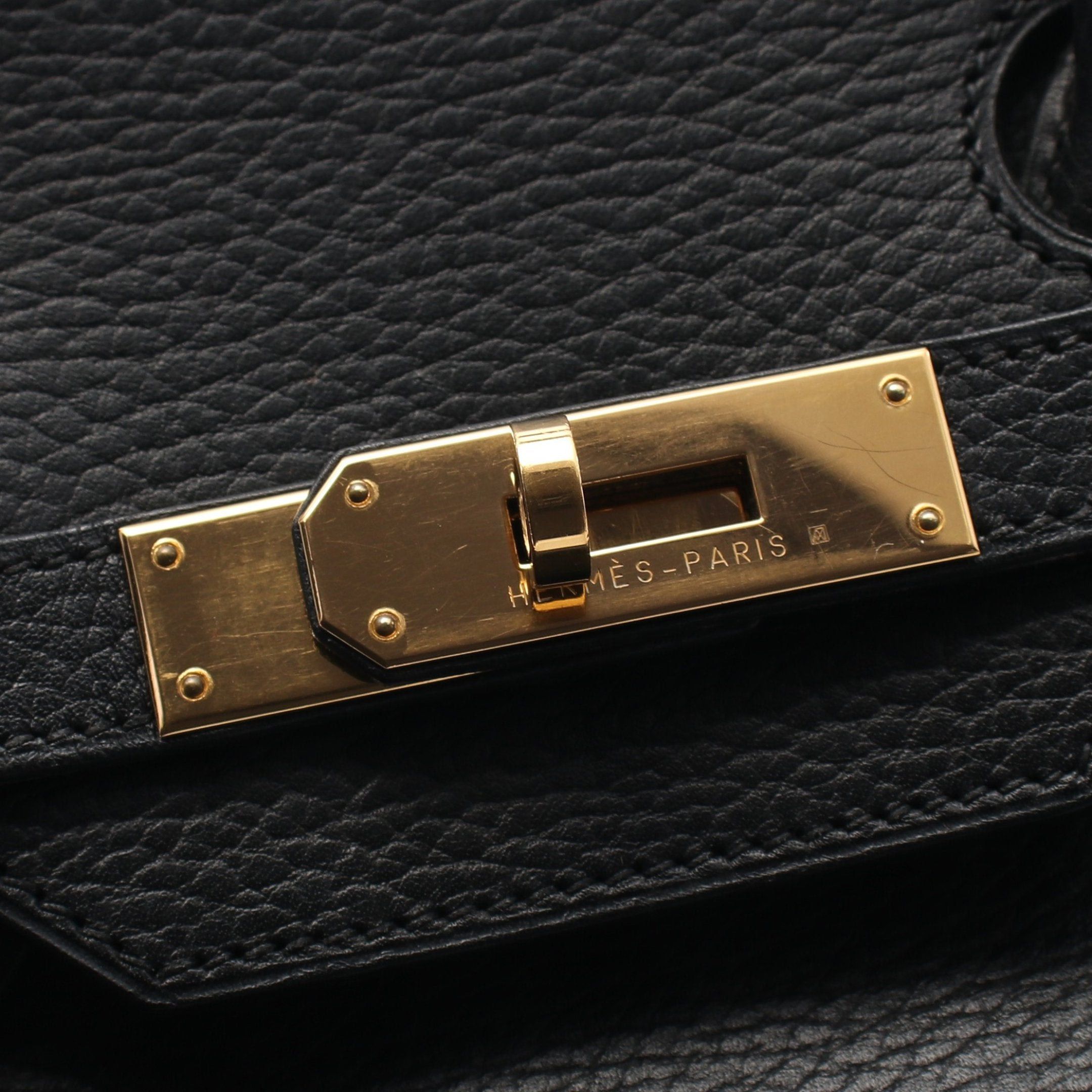 Hermes Hermes Birkin 35 Handbag Ardennes Black Gold Hardware Stamp (Manufactured Around 2002) Size ONE SIZE - 7 Thumbnail