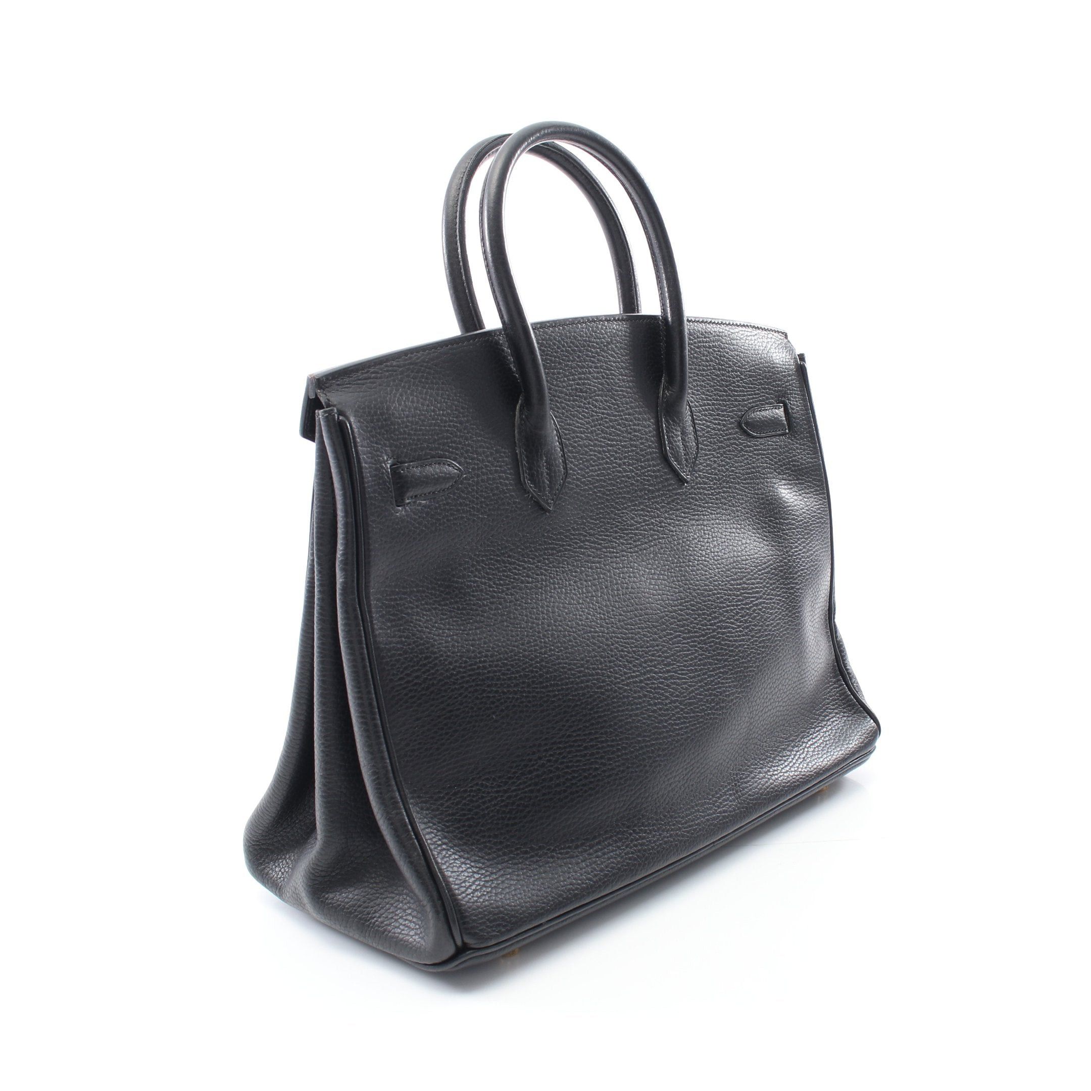 Hermes Hermes Birkin 35 Handbag Ardennes Black Gold Hardware Stamp (Manufactured Around 2002) Size ONE SIZE - 2 Thumbnail