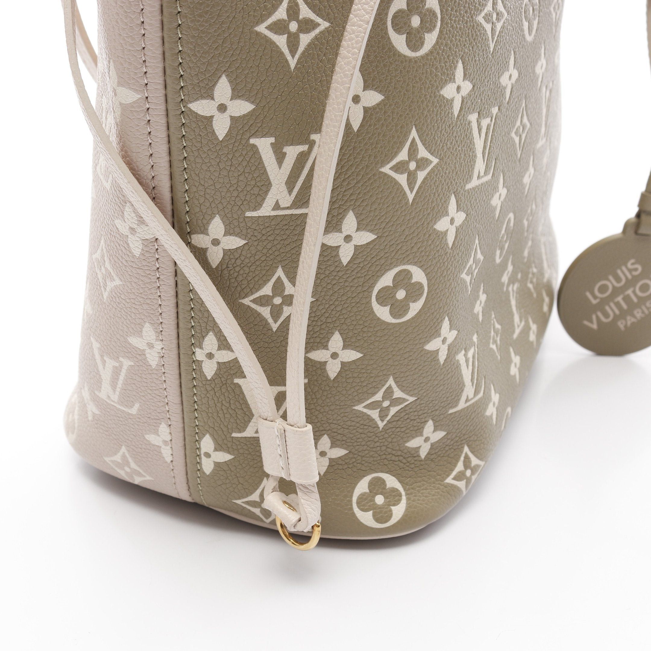 Louis Vuitton Louis Vuitton Neverfull Mm Monogram Empreinte Spring In The City Khaki Beige Shoulder Bag Tote Leather Green Ivory Size ONE SIZE - 10 Thumbnail