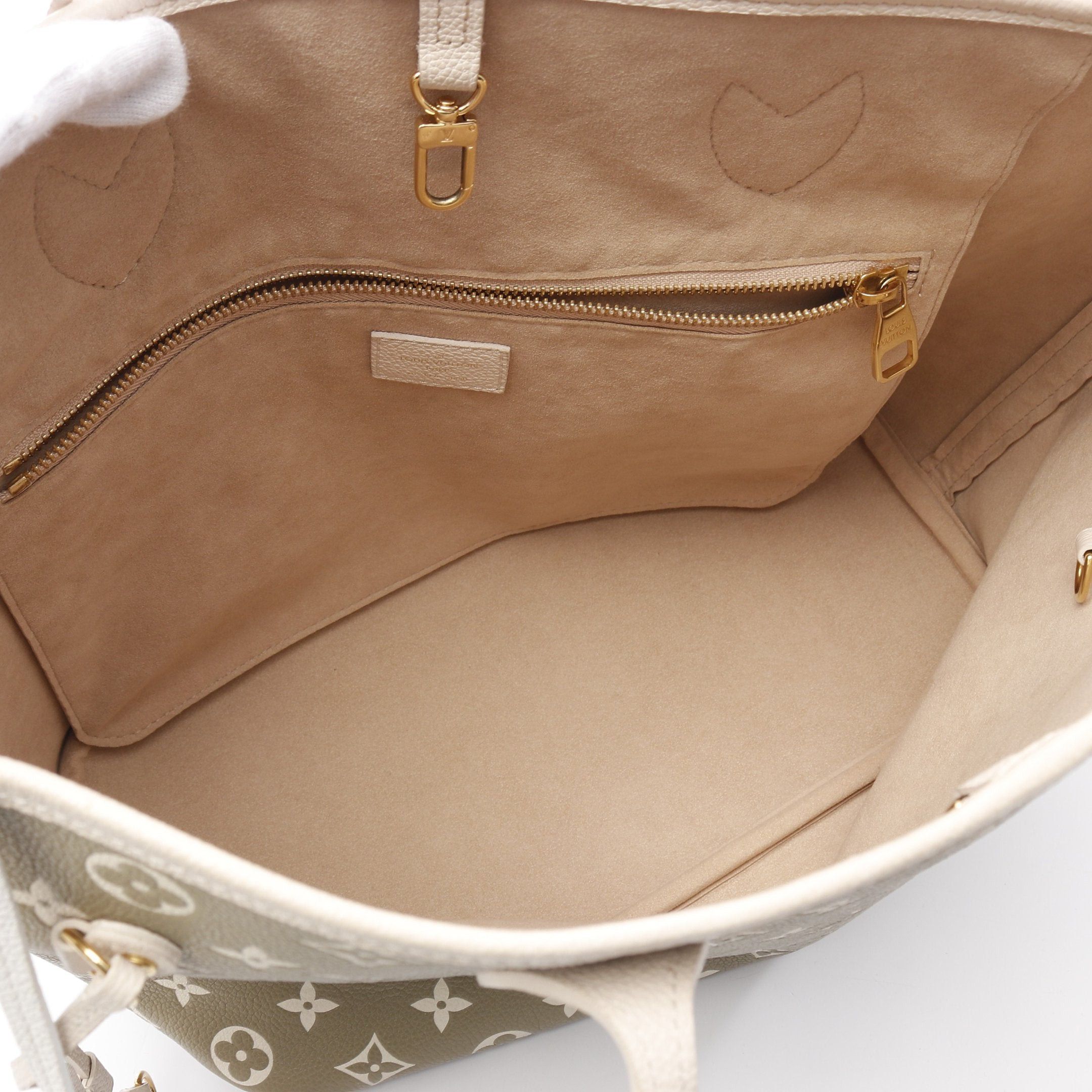 Louis Vuitton Louis Vuitton Neverfull Mm Monogram Empreinte Spring In The City Khaki Beige Shoulder Bag Tote Leather Green Ivory Size ONE SIZE - 3 Thumbnail