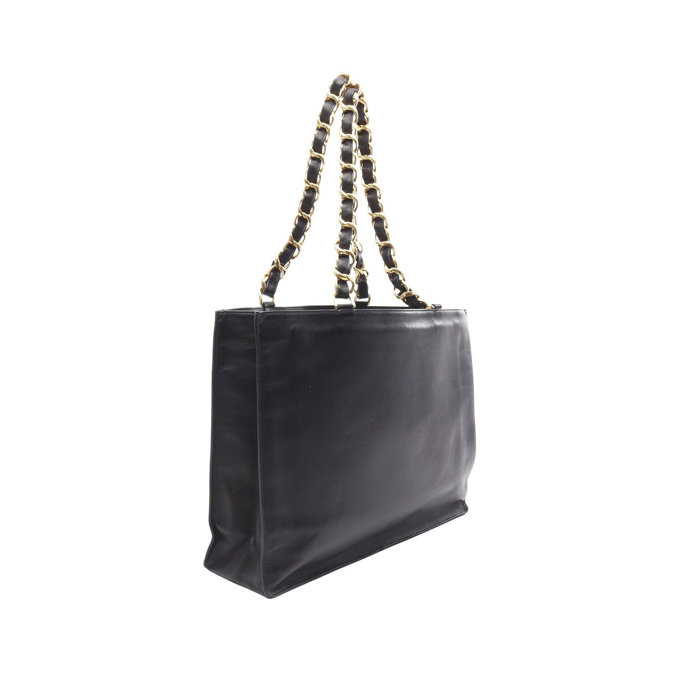 Chanel Chanel Big Coco Mark Chain Shoulder Bag Tote Lambskin Black Gold Hardware Size ONE SIZE - 2 Thumbnail