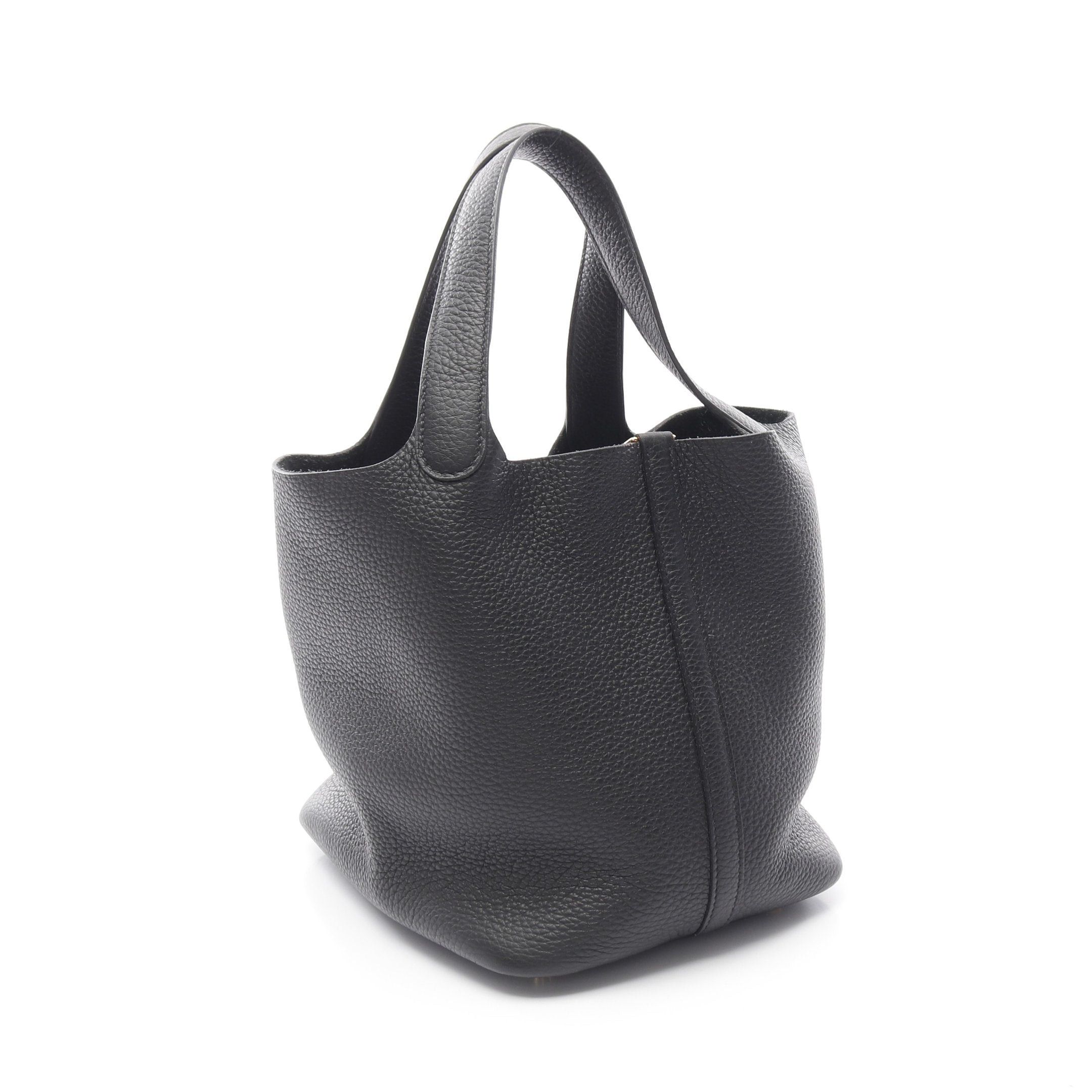 Hermes Hermes Picotane Lock Mm Handbag Clemence Leather Black Gold Hardware B Stamp Size ONE SIZE - 2 Thumbnail