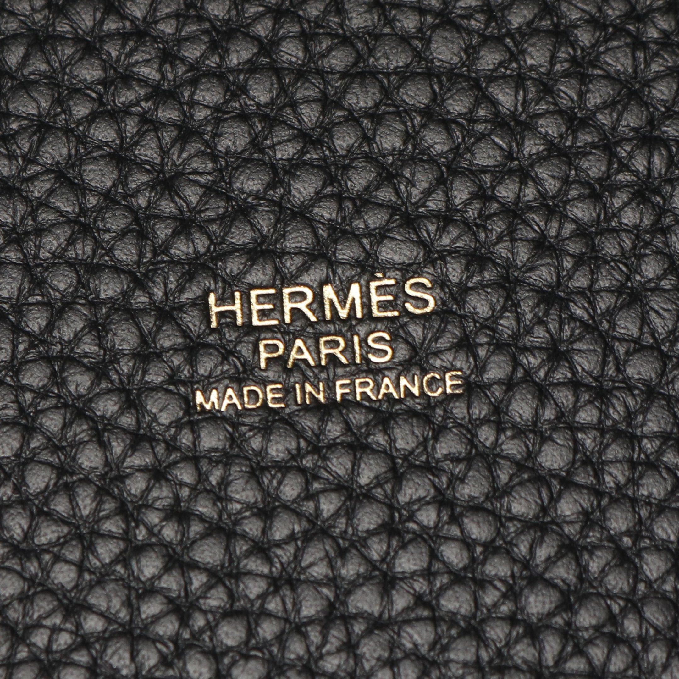 Hermes Hermes Picotane Lock Mm Handbag Clemence Leather Black Gold Hardware B Stamp Size ONE SIZE - 4 Thumbnail