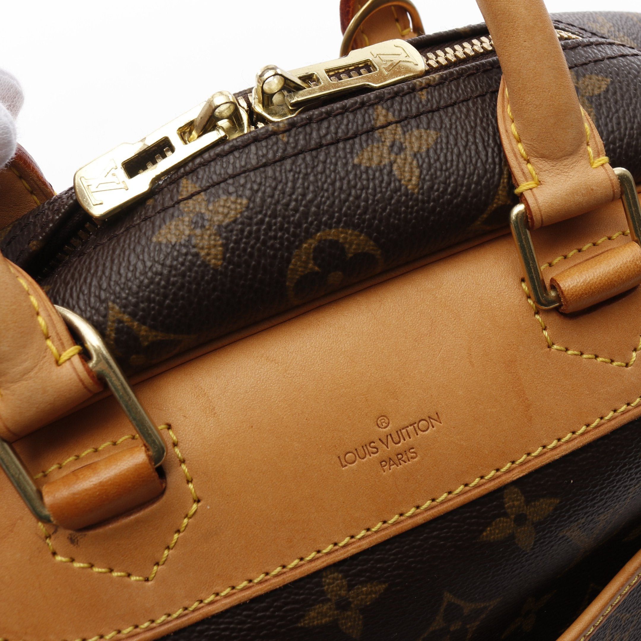 Louis Vuitton Louis Vuitton Deauville Bowling Vanity Monogram Handbag Leather Brown Size ONE SIZE - 8 Thumbnail