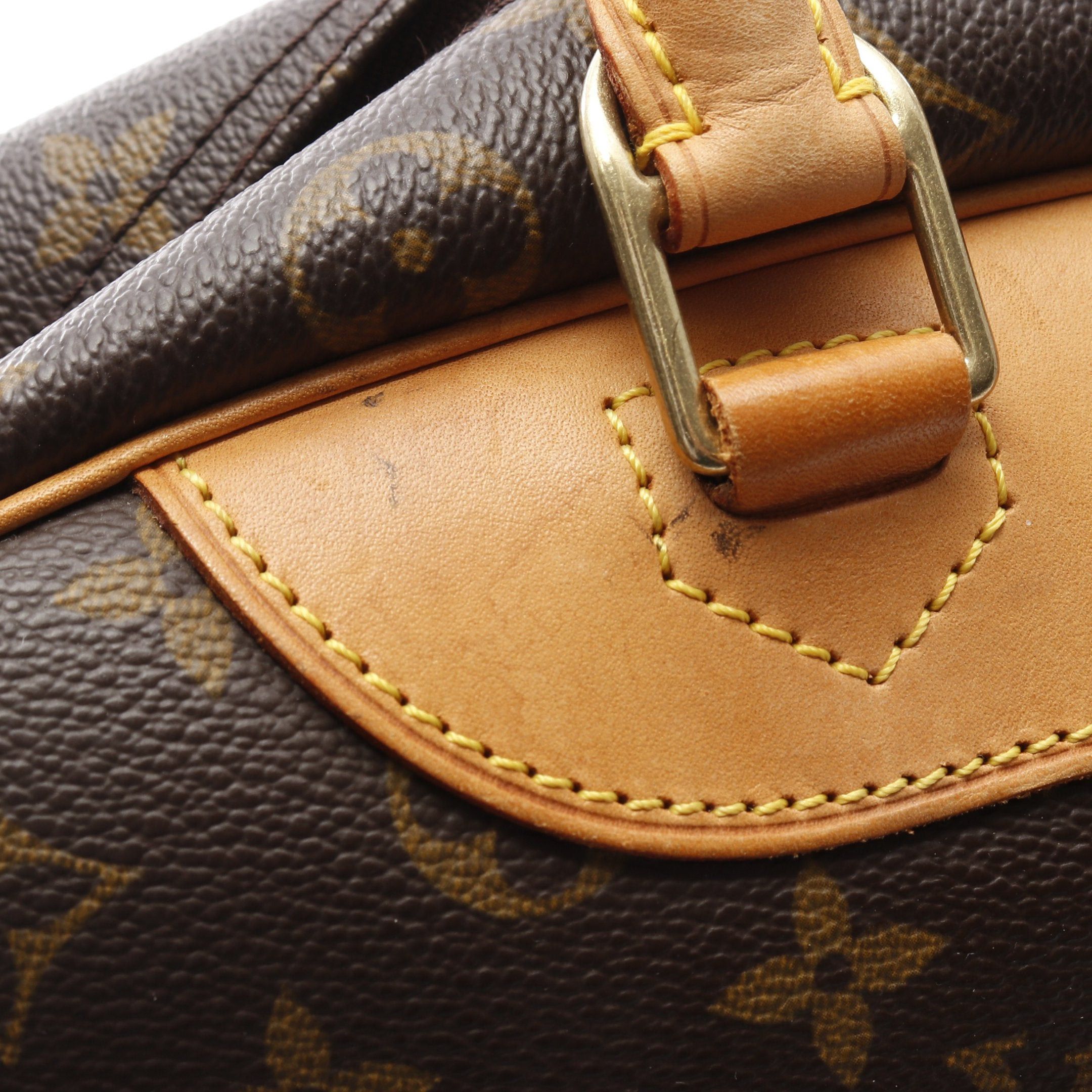 Louis Vuitton Louis Vuitton Deauville Bowling Vanity Monogram Handbag Leather Brown Size ONE SIZE - 9 Thumbnail