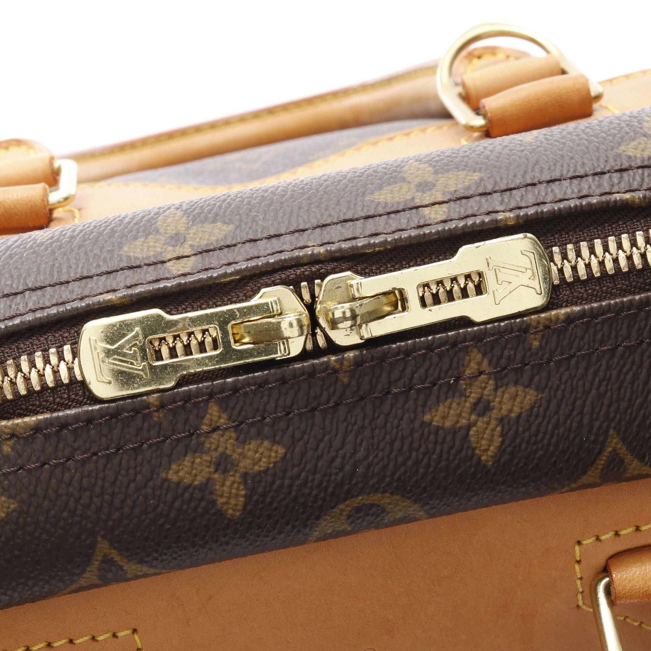 Louis Vuitton Louis Vuitton Deauville Bowling Vanity Monogram Handbag Leather Brown Size ONE SIZE - 11 Thumbnail