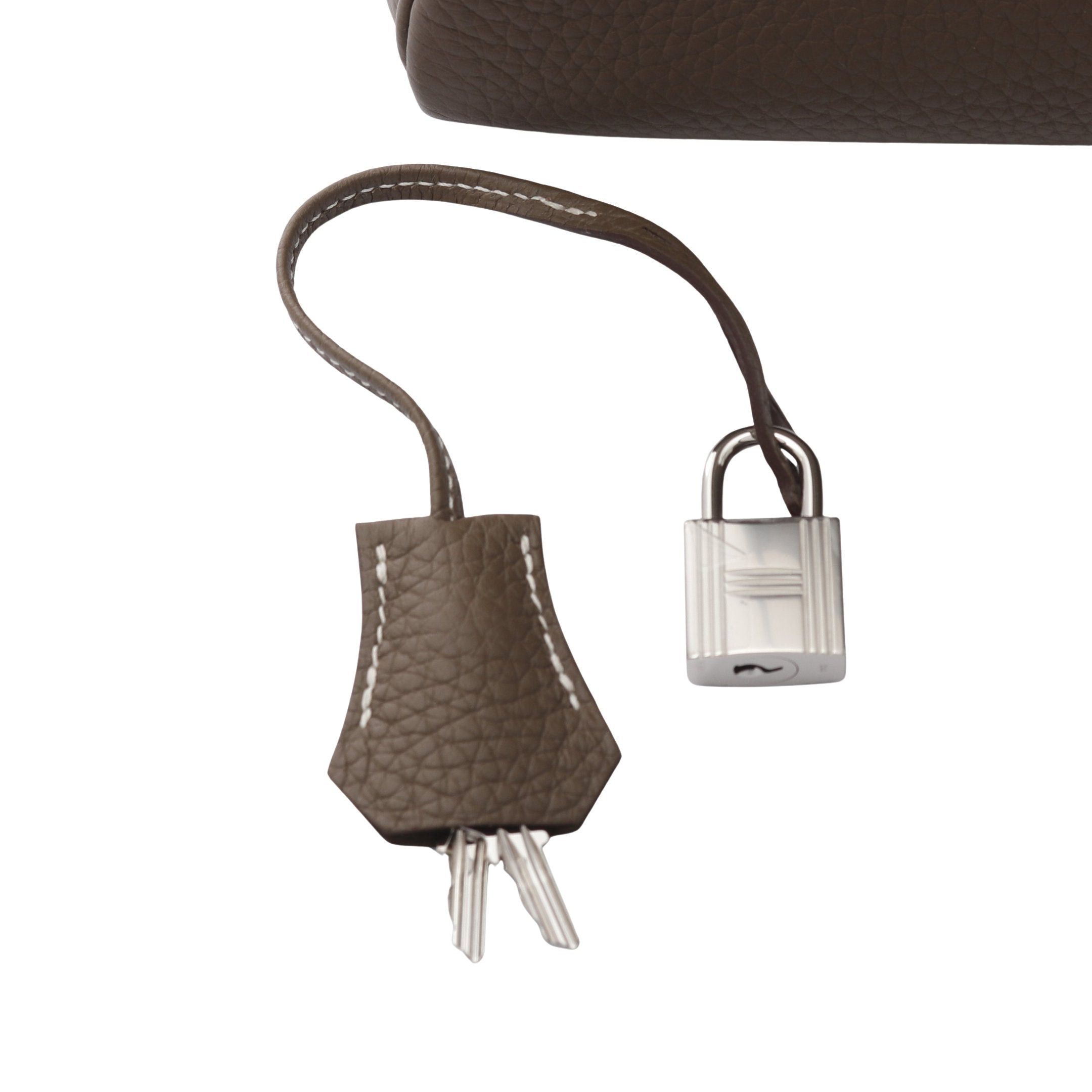 Hermes Hermes Kelly28 Etoupe Handbag Clemence Leather Gray Brown Silver Hardware Inner Stitch B Stamp Size ONE SIZE - 6 Thumbnail