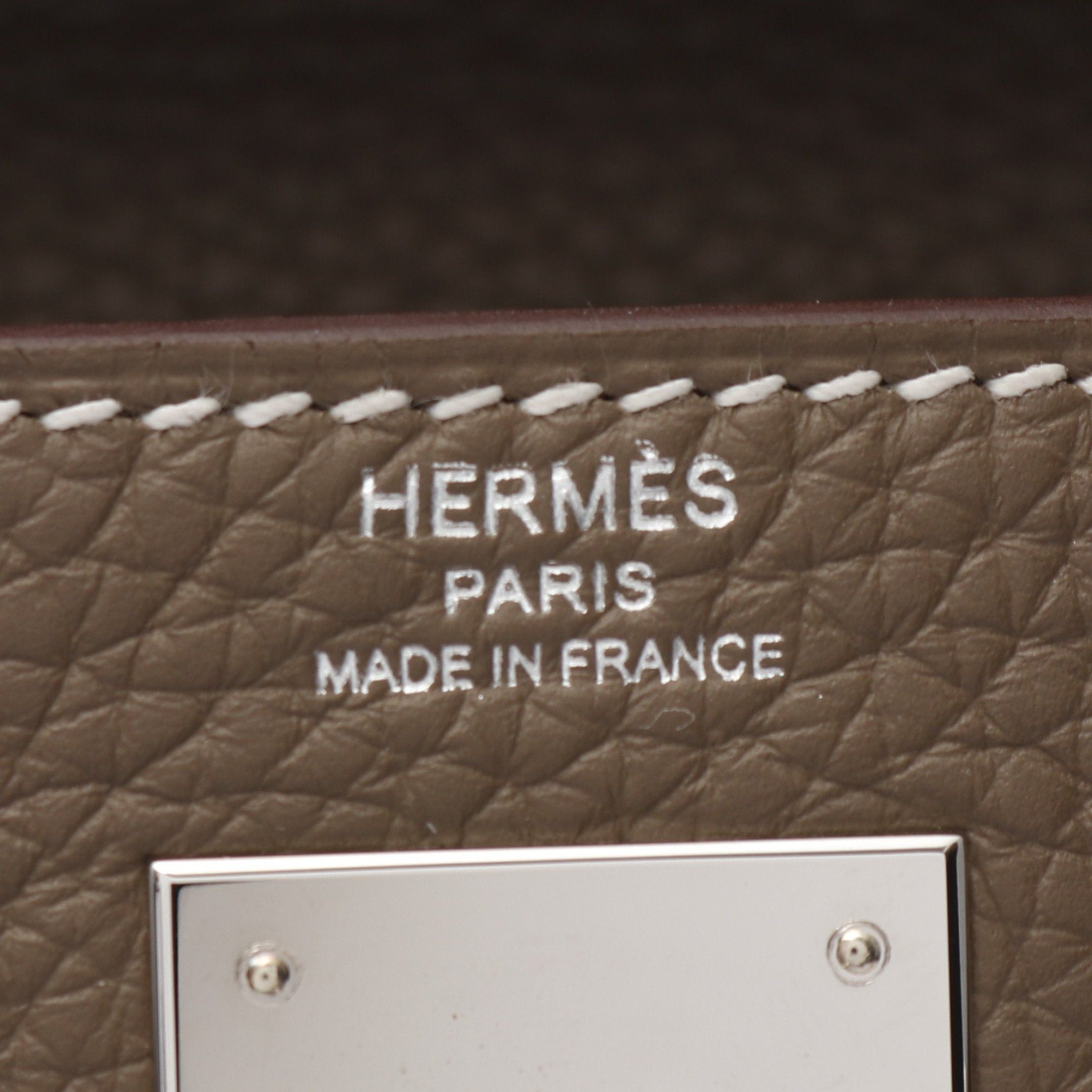 Hermes Hermes Kelly28 Etoupe Handbag Clemence Leather Gray Brown Silver Hardware Inner Stitch B Stamp Size ONE SIZE - 4 Thumbnail