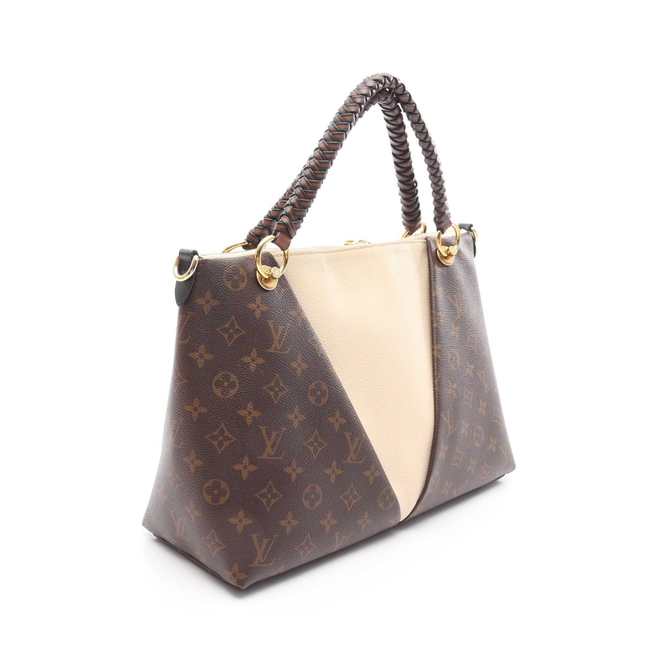 Louis Vuitton Louis Vuitton V Tote Mm Monogram Claim Handbag Leather Brown Ivory Size ONE SIZE - 2 Thumbnail