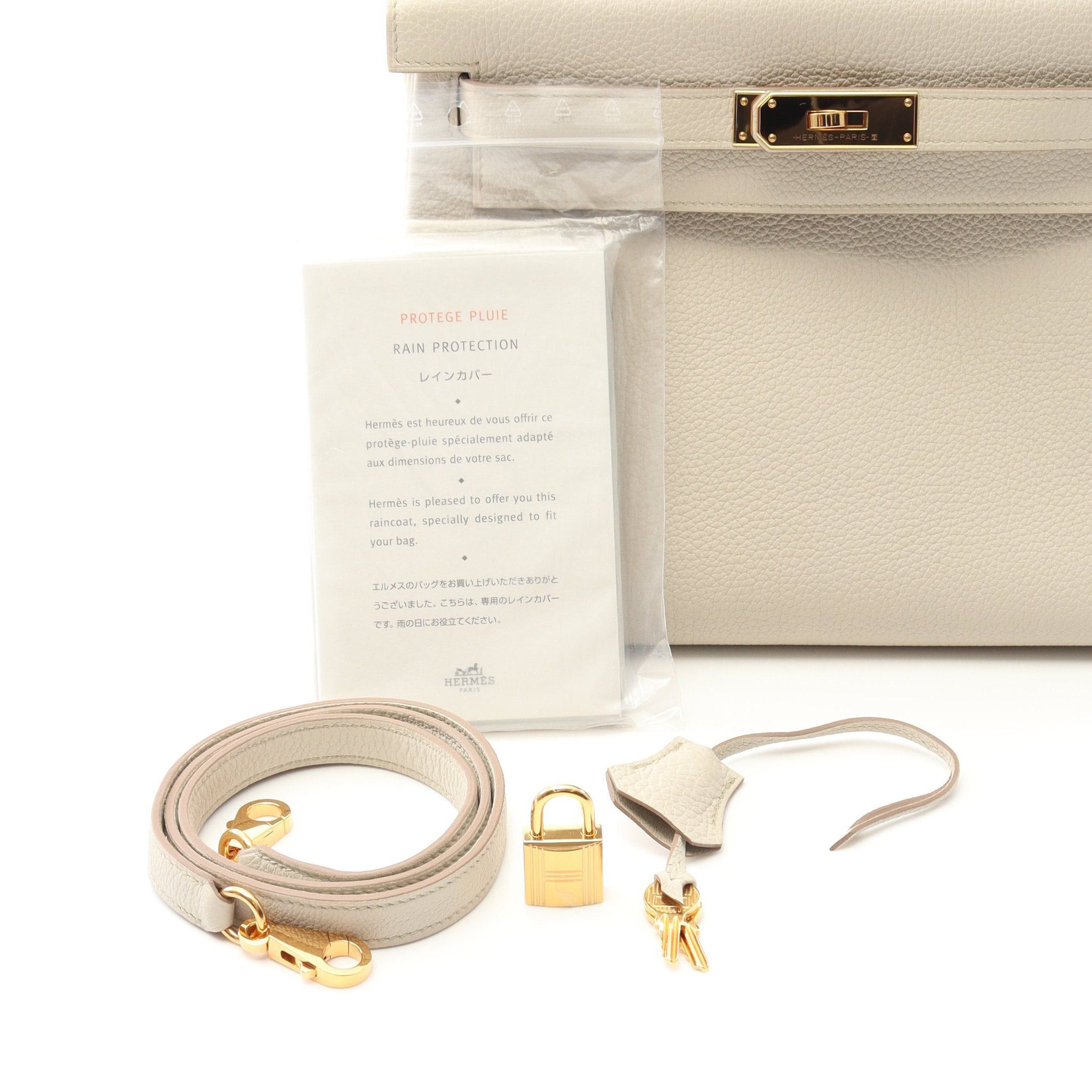 Hermes Hermes Kelly28 Betton Handbag Togo Off White Gold Hardware Inner Stitch U Stamp Size ONE SIZE - 6 Thumbnail