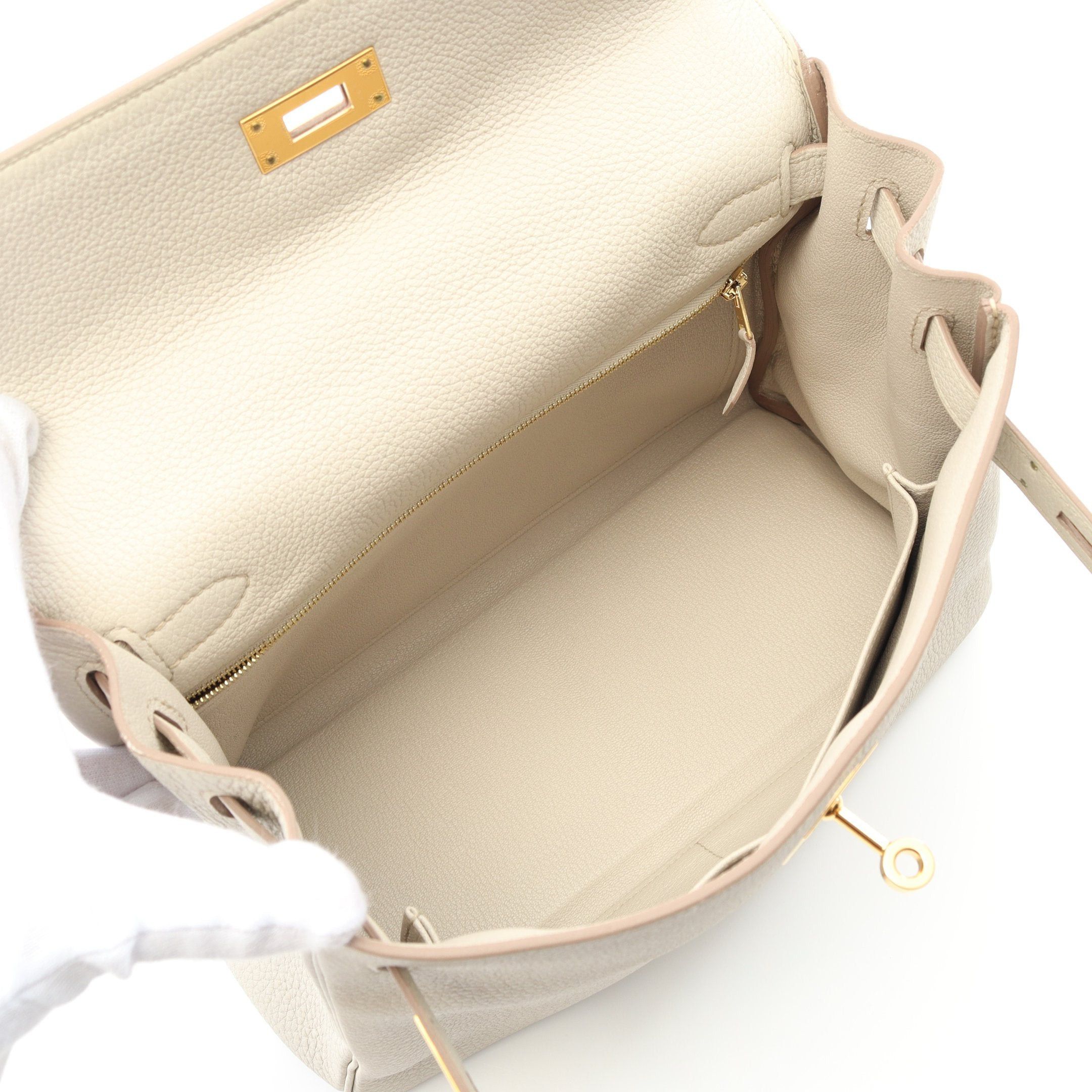 Hermes Hermes Kelly28 Betton Handbag Togo Off White Gold Hardware Inner Stitch U Stamp Size ONE SIZE - 3 Thumbnail