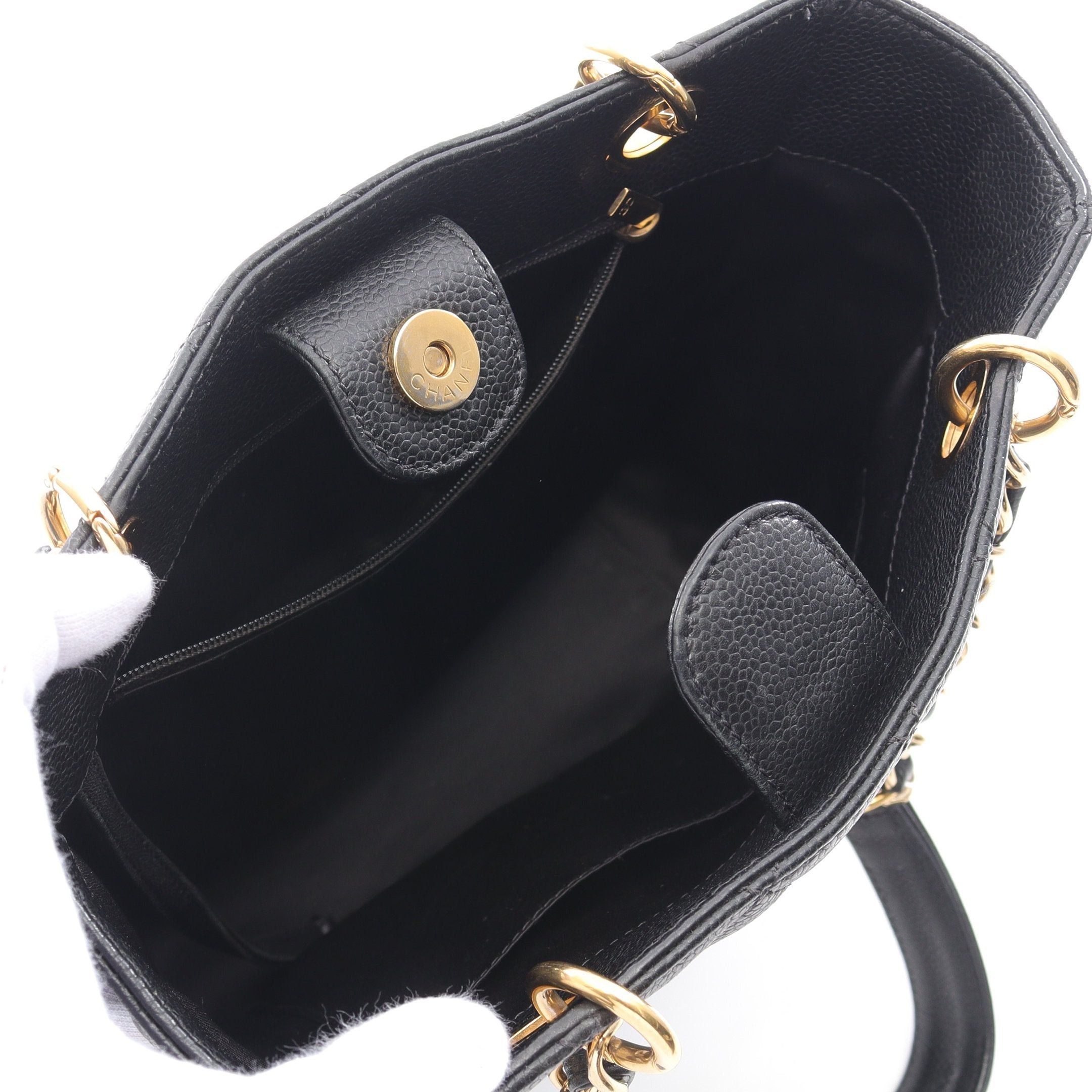 Chanel Chanel Matelasse Pst Chain Shoulder Bag Tote Caviar Skin Black Gold Hardware Size ONE SIZE - 3 Thumbnail