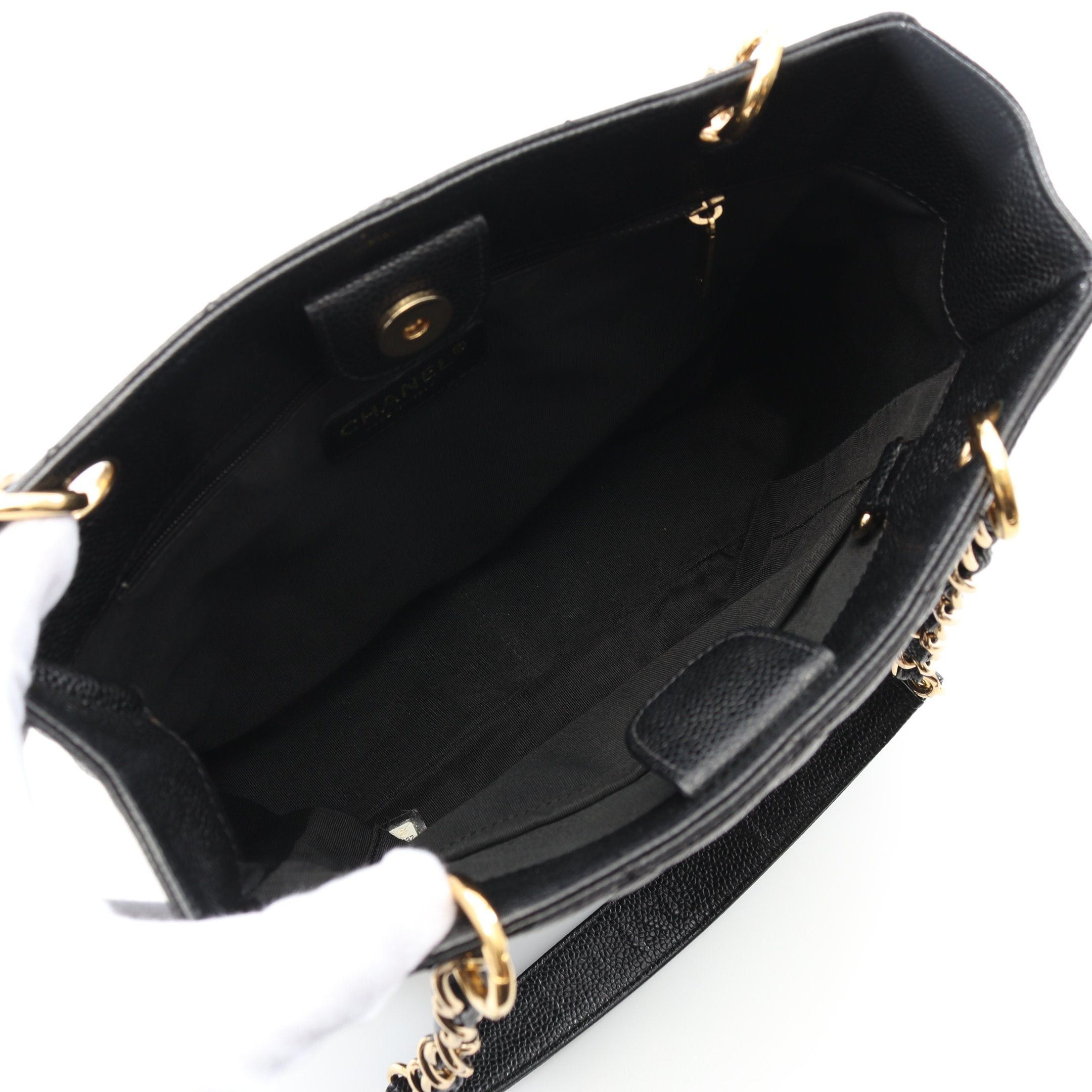 Chanel Chanel Matelasse Pst Chain Shoulder Bag Tote Caviar Skin Black Gold Hardware Size ONE SIZE - 3 Thumbnail
