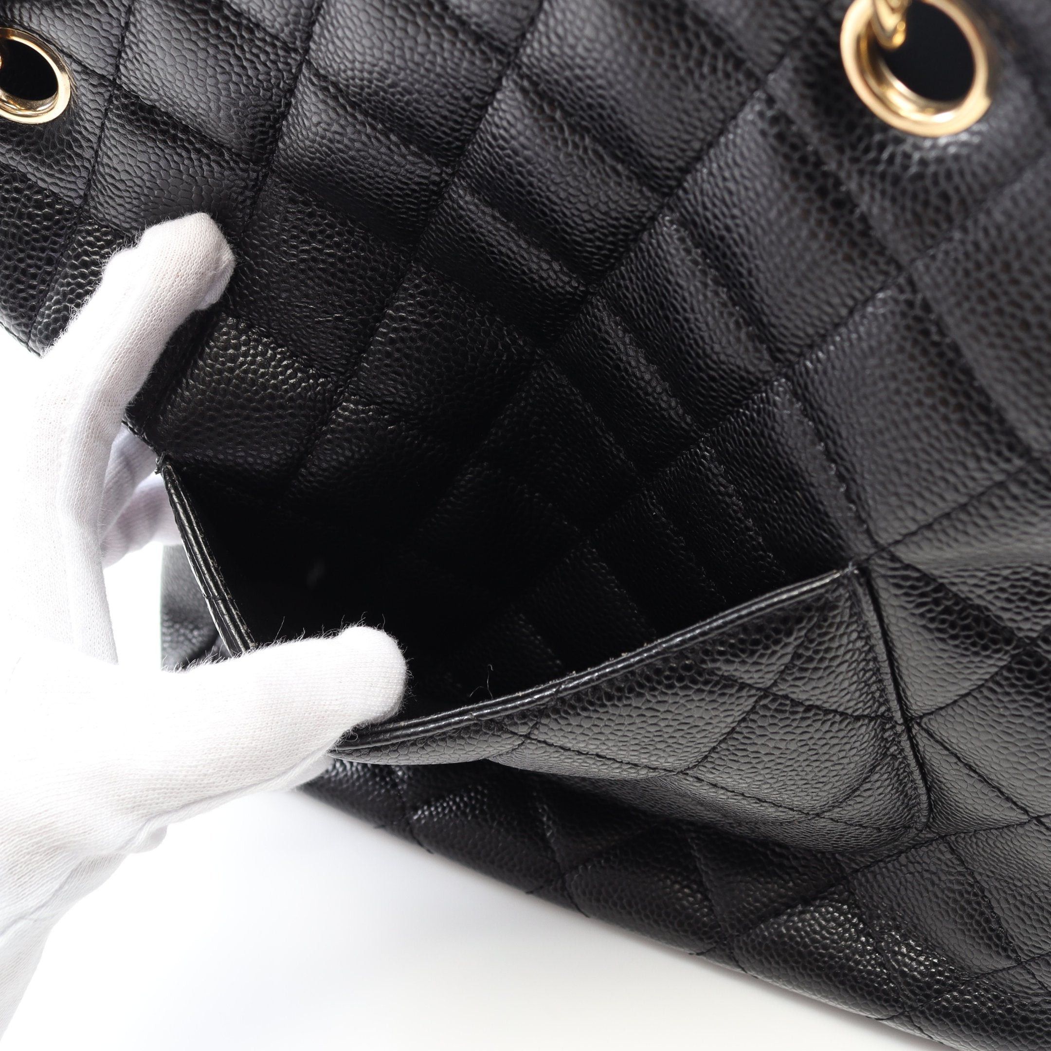 Chanel Chanel Matelasse Pst Chain Shoulder Bag Tote Caviar Skin Black Gold Hardware Size ONE SIZE - 10 Thumbnail