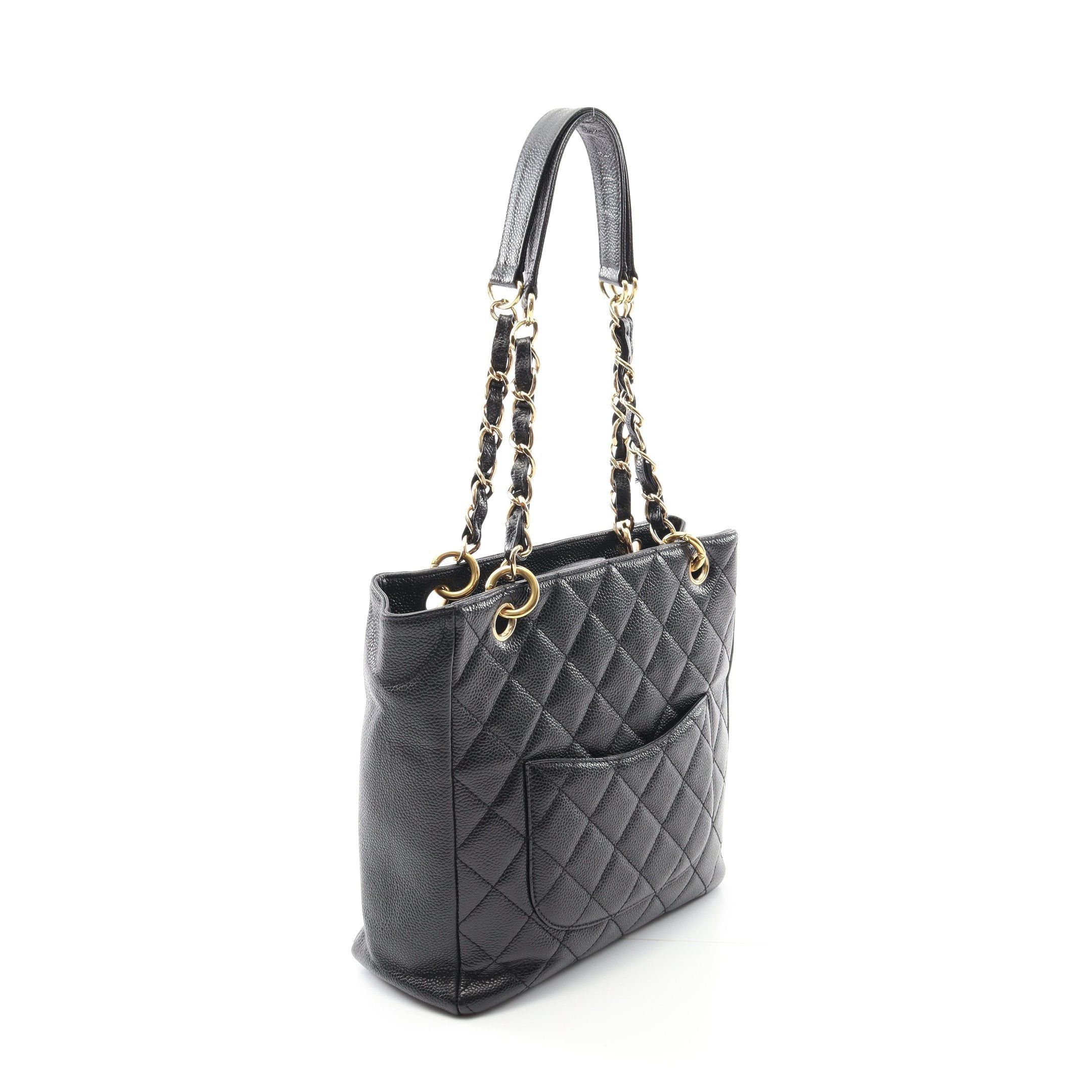Chanel Chanel Matelasse Pst Chain Shoulder Bag Tote Caviar Skin Black Gold Hardware Size ONE SIZE - 2 Thumbnail