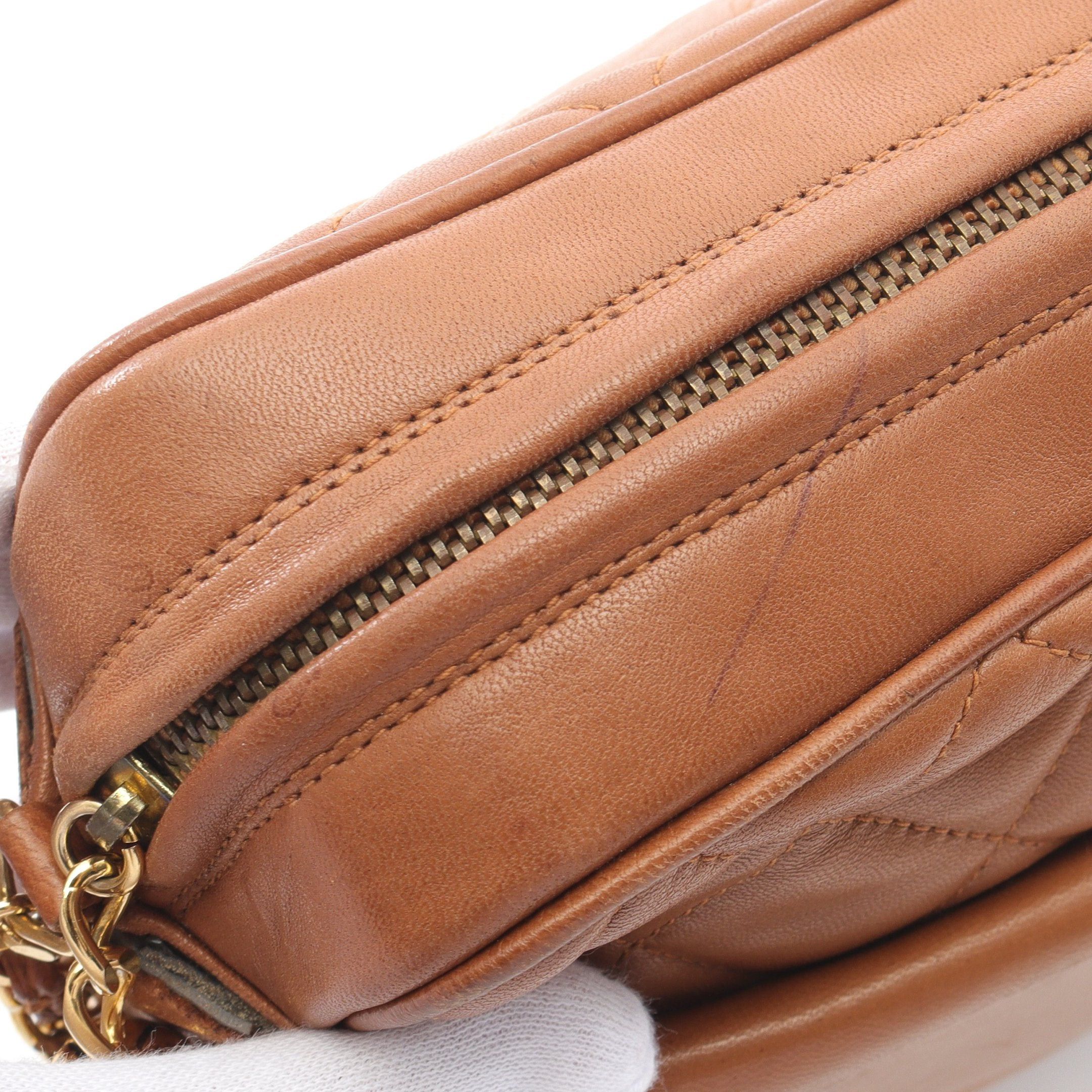Chanel Chanel Matelasse Chain Shoulder Bag Lambskin Light Brown Gold Hardware Size ONE SIZE - 8 Thumbnail