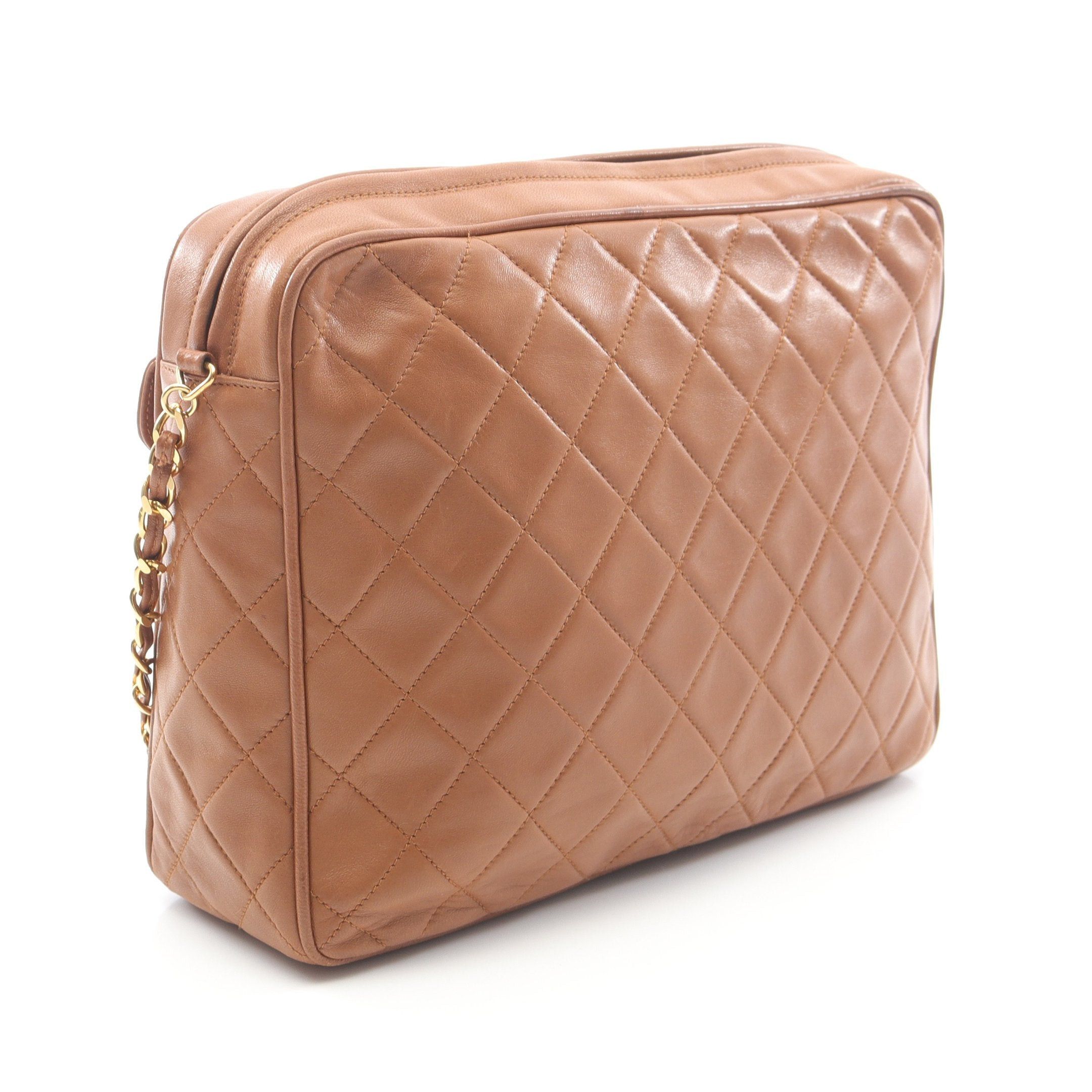 Chanel Chanel Matelasse Chain Shoulder Bag Lambskin Light Brown Gold Hardware Size ONE SIZE - 2 Thumbnail