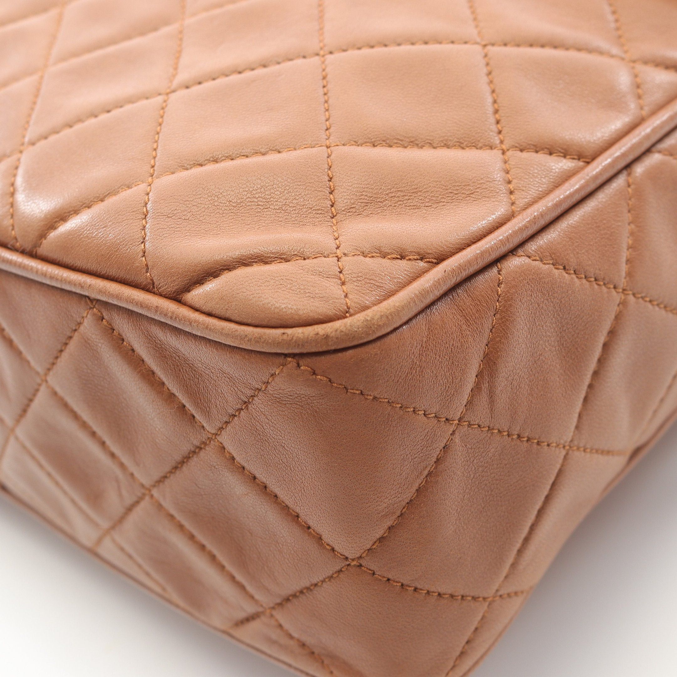 Chanel Chanel Matelasse Chain Shoulder Bag Lambskin Light Brown Gold Hardware Size ONE SIZE - 10 Thumbnail