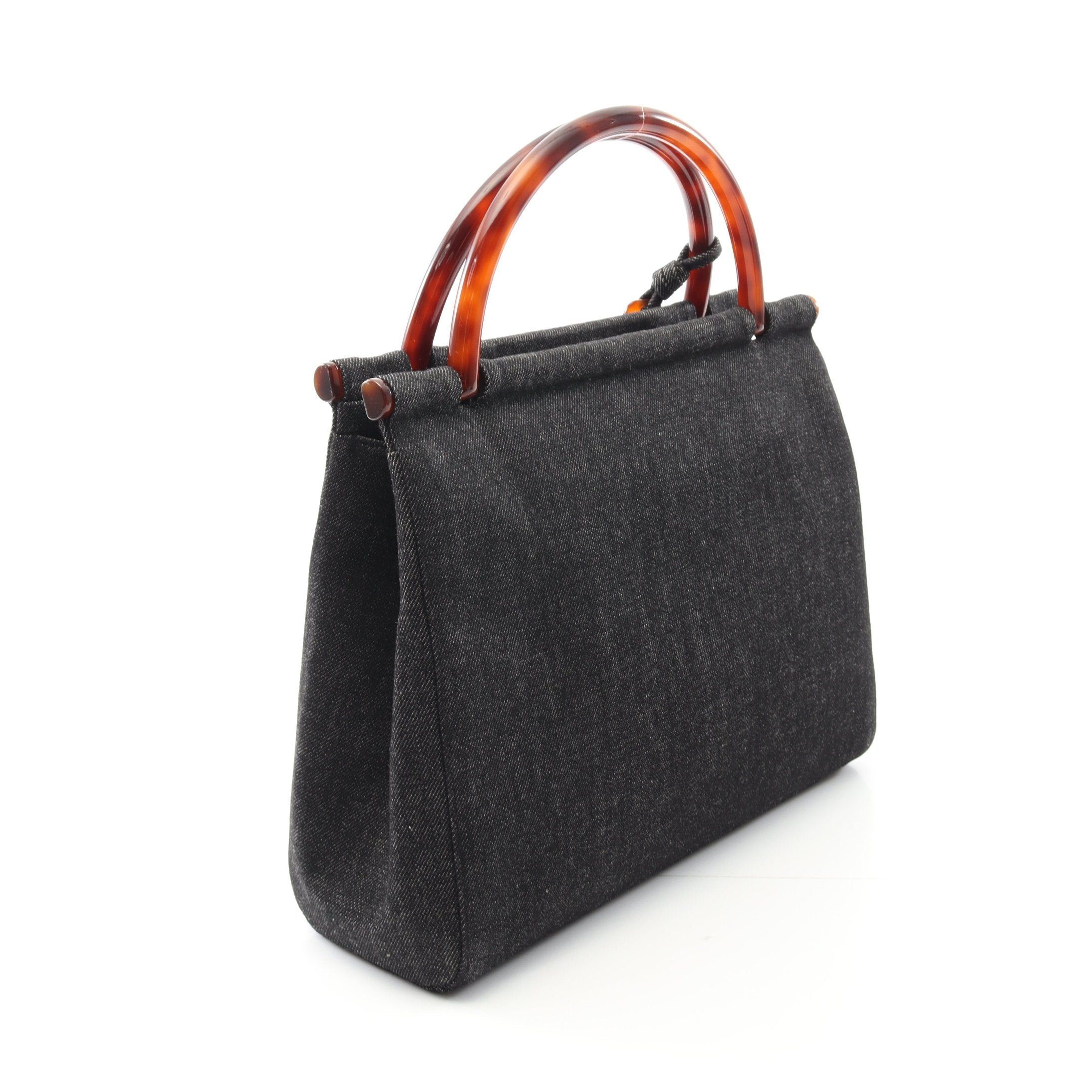 Chanel Chanel Handbag Denim Dark Gray Brown Size ONE SIZE - 2 Thumbnail