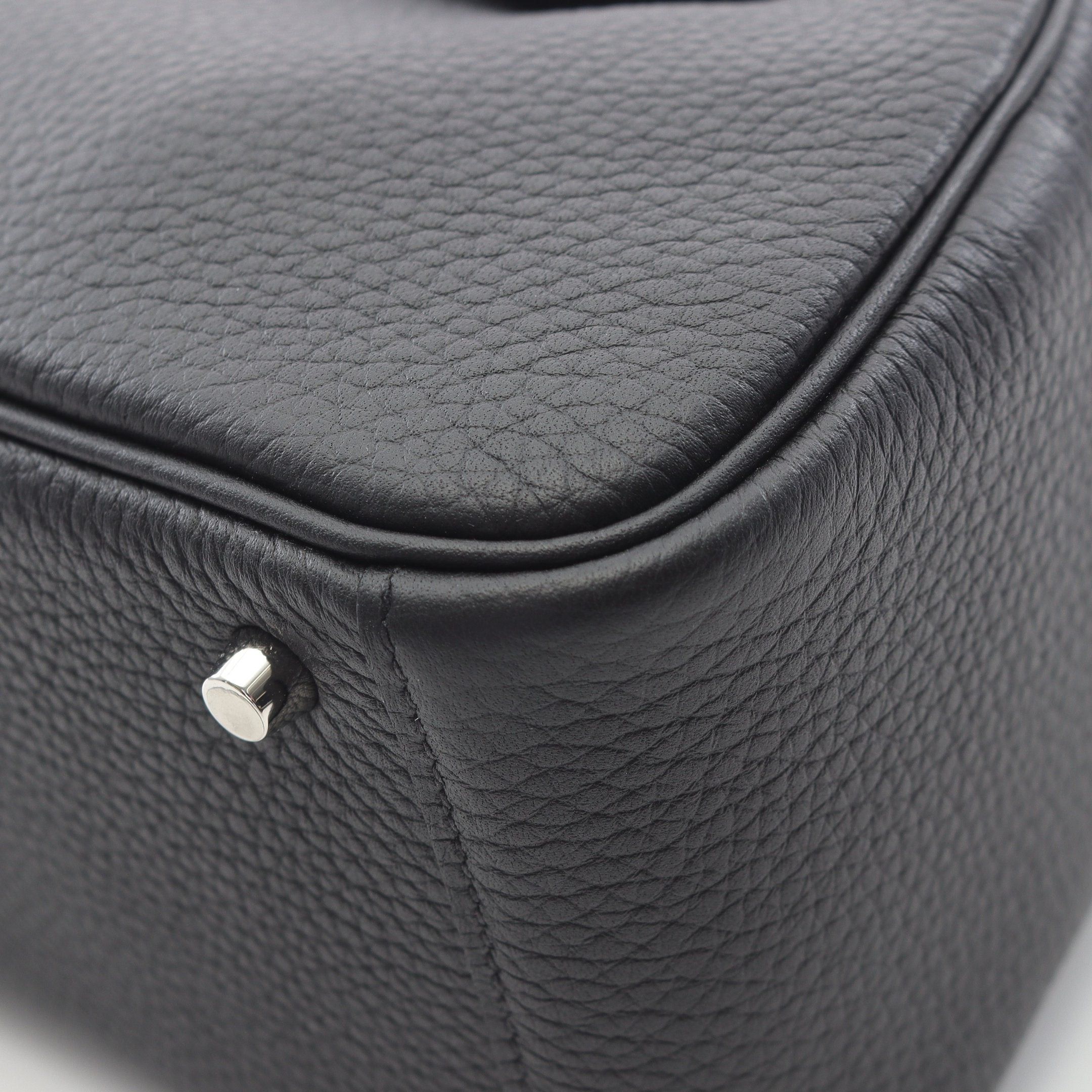Hermes Hermes Lindy Mini Shoulder Bag Clemence Leather Black Silver Hardware Double Engraved Size ONE SIZE - 6 Thumbnail