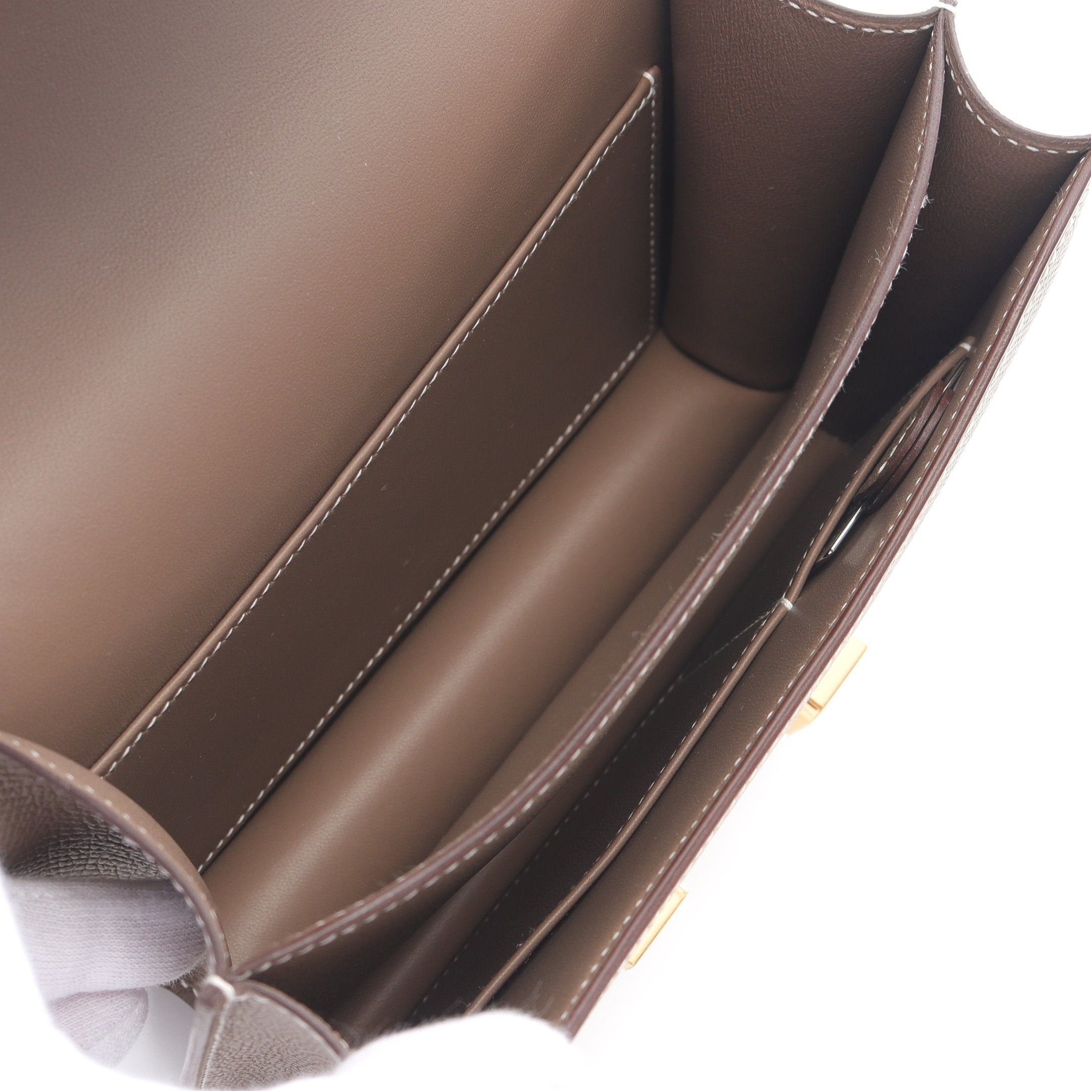 Hermes Hermes Constance 3 Mini Etoupe Shoulder Bag Veau Epsom Gray Brown Gold Hardware K Stamp Size ONE SIZE - 3 Thumbnail