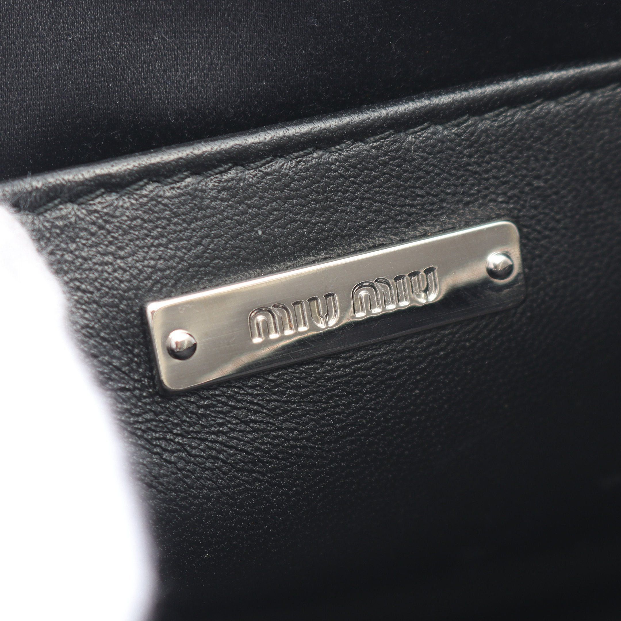 Miu Miu Miu Miu Matelasse Chain Shoulder Bag Leather Black Size ONE SIZE - 4 Thumbnail